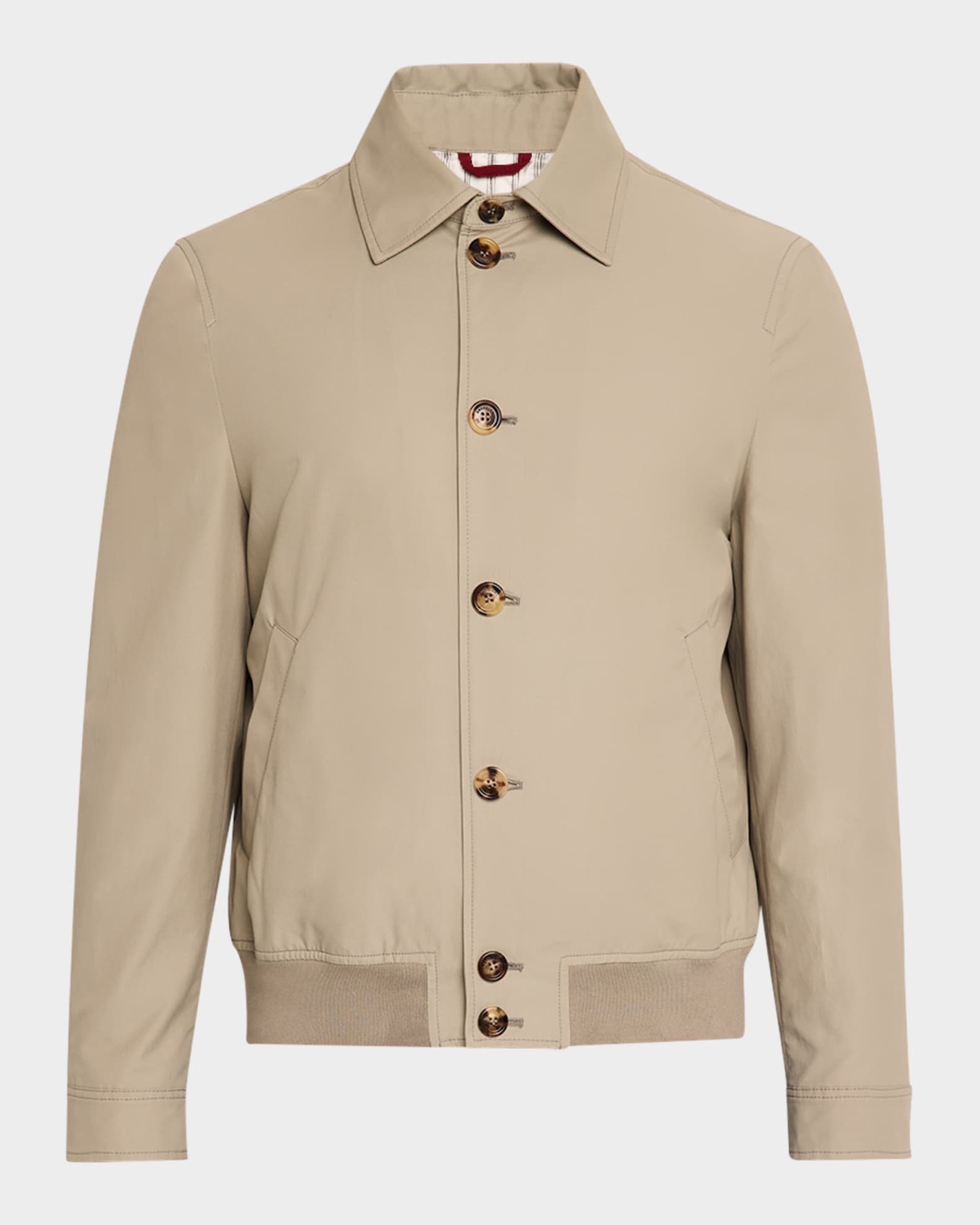 Men's Nylon Button-Front Bomber Jacket 0