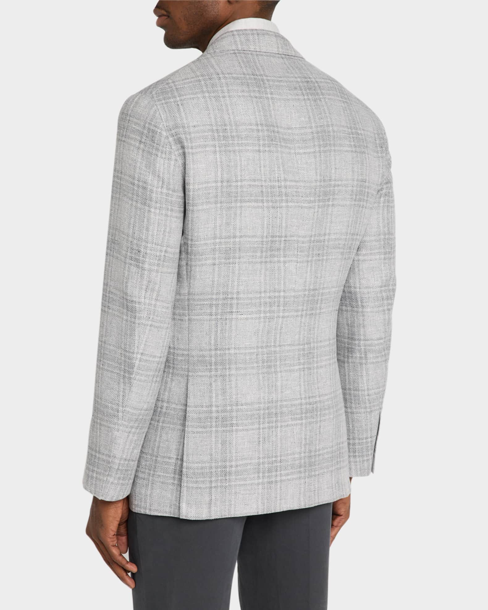 ジャケット Brunello Cucinelli Double-Breasted Jacket In Viscose Blend Brunello Cucinelli Windowpane Double-Breasted Jacket