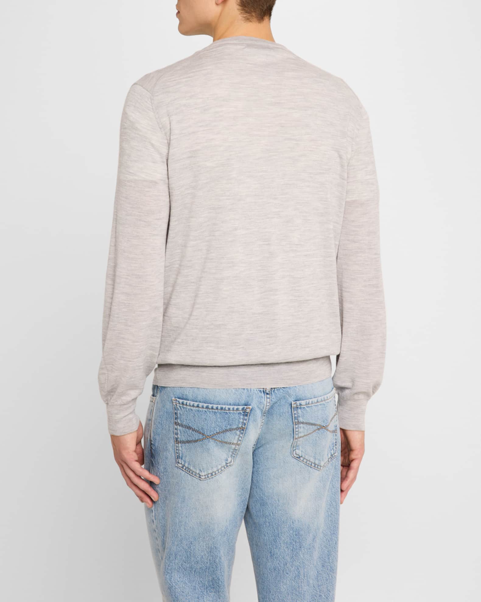 美品　Brunello Cucinelli グレー Vネック トップス L Brunello Cucinelli Vネック トップ | グレー | FARFETCH JP