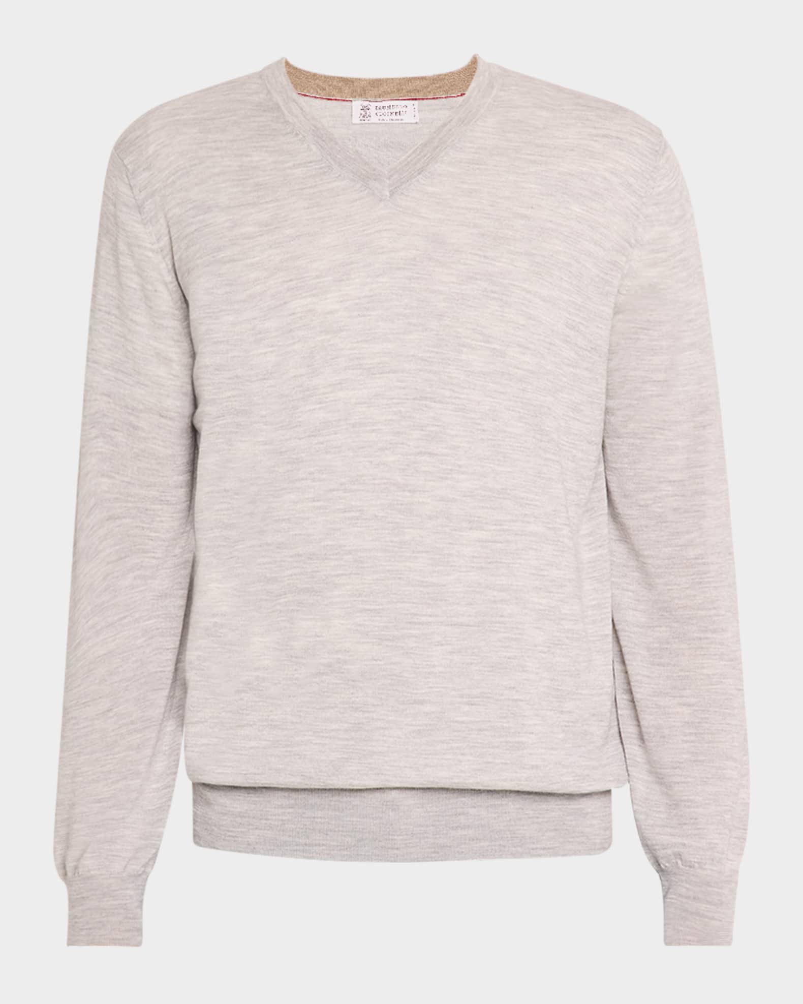 美品 Brunello Cucinelli グレー Vネック トップス L