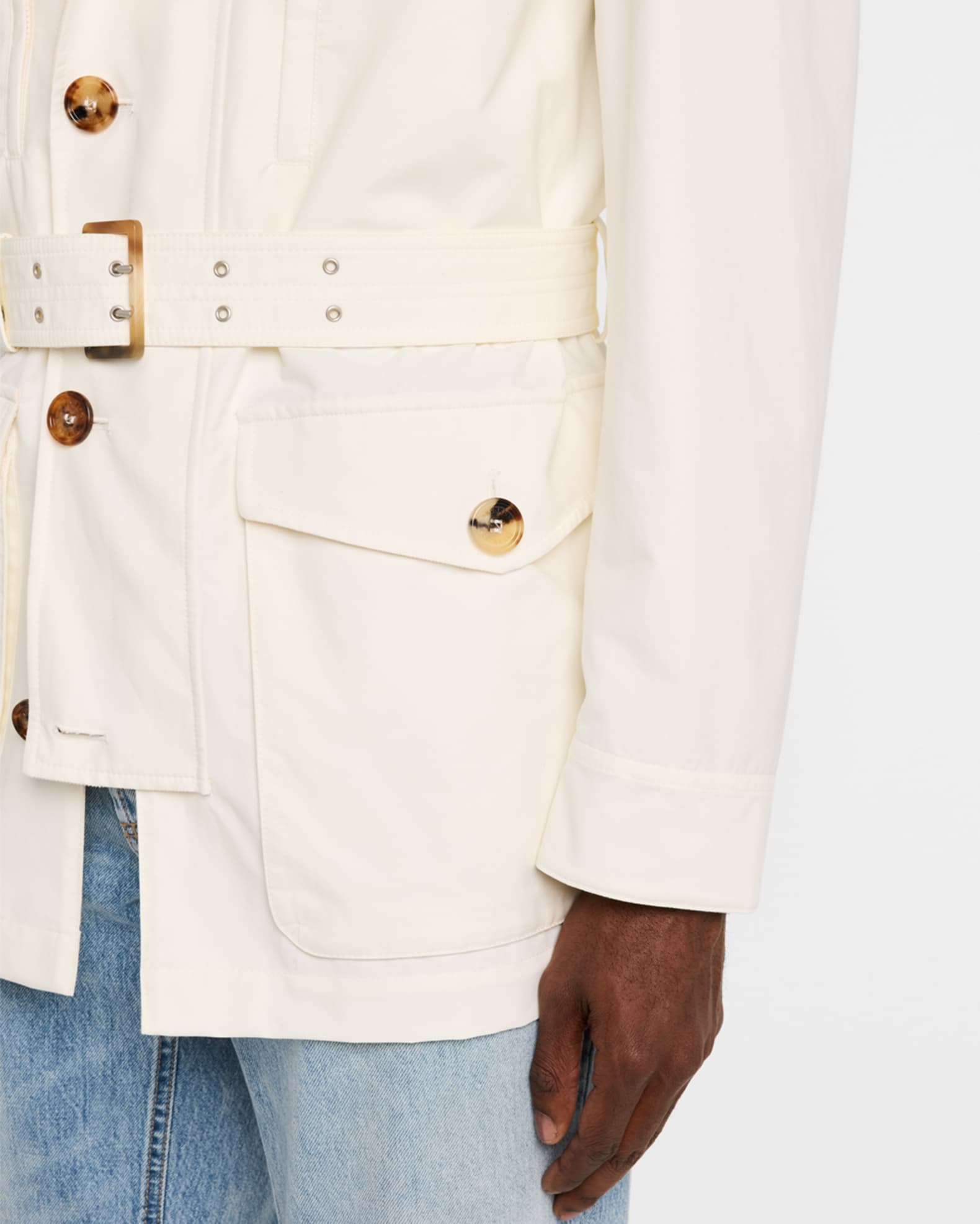 コート BRUNELLO CUCINELLI Corduroy safari-style jacket with jewelle Brunello Cucinelli Men's Corduroy-Collar Safari Jacket