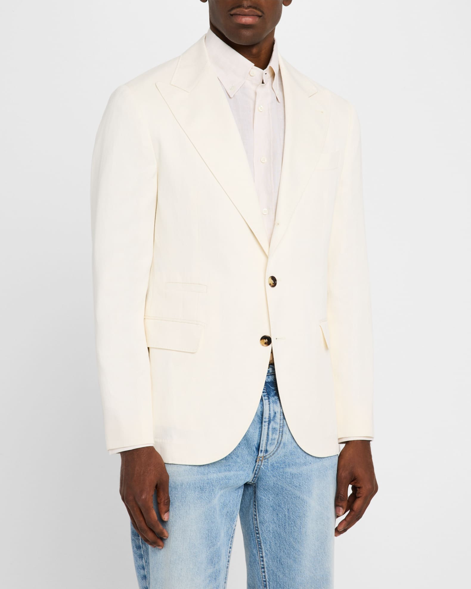 Brunello Cucinelli Men's Silk and Linen Gabardine Sport Coat