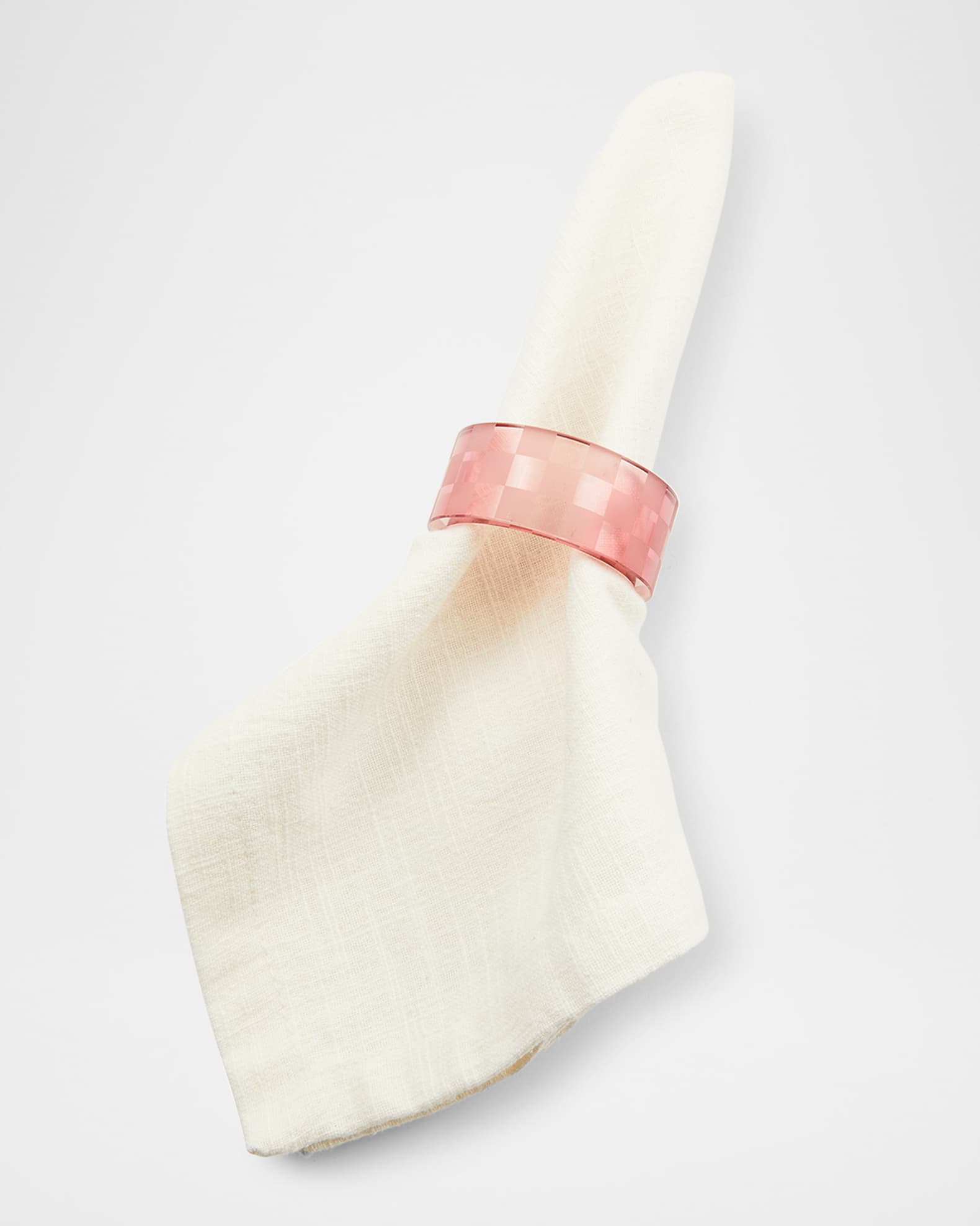 Pink Check Napkin Rings, Set of 4 1