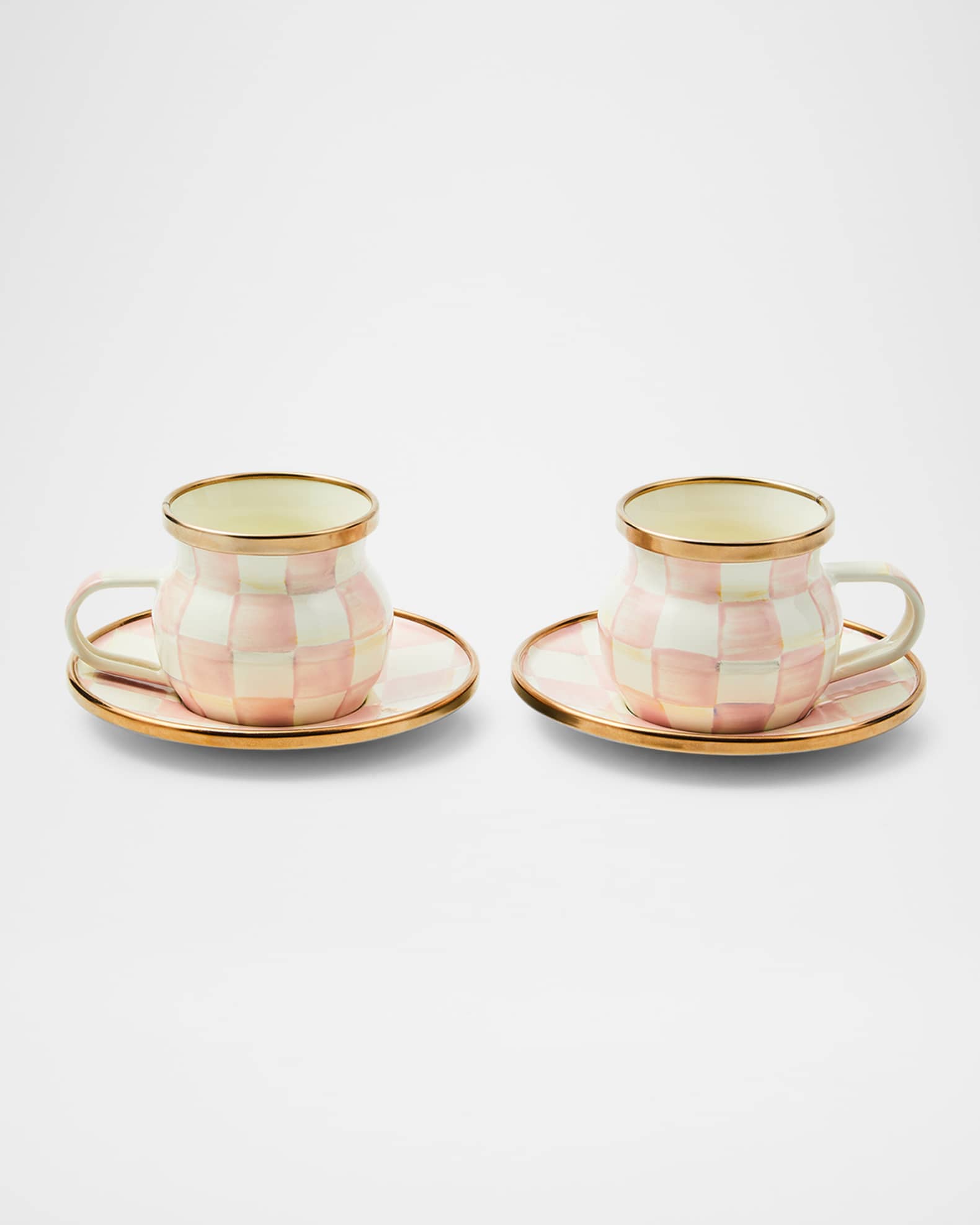 Rosy Check Espresso Cup and Saucer Set 0