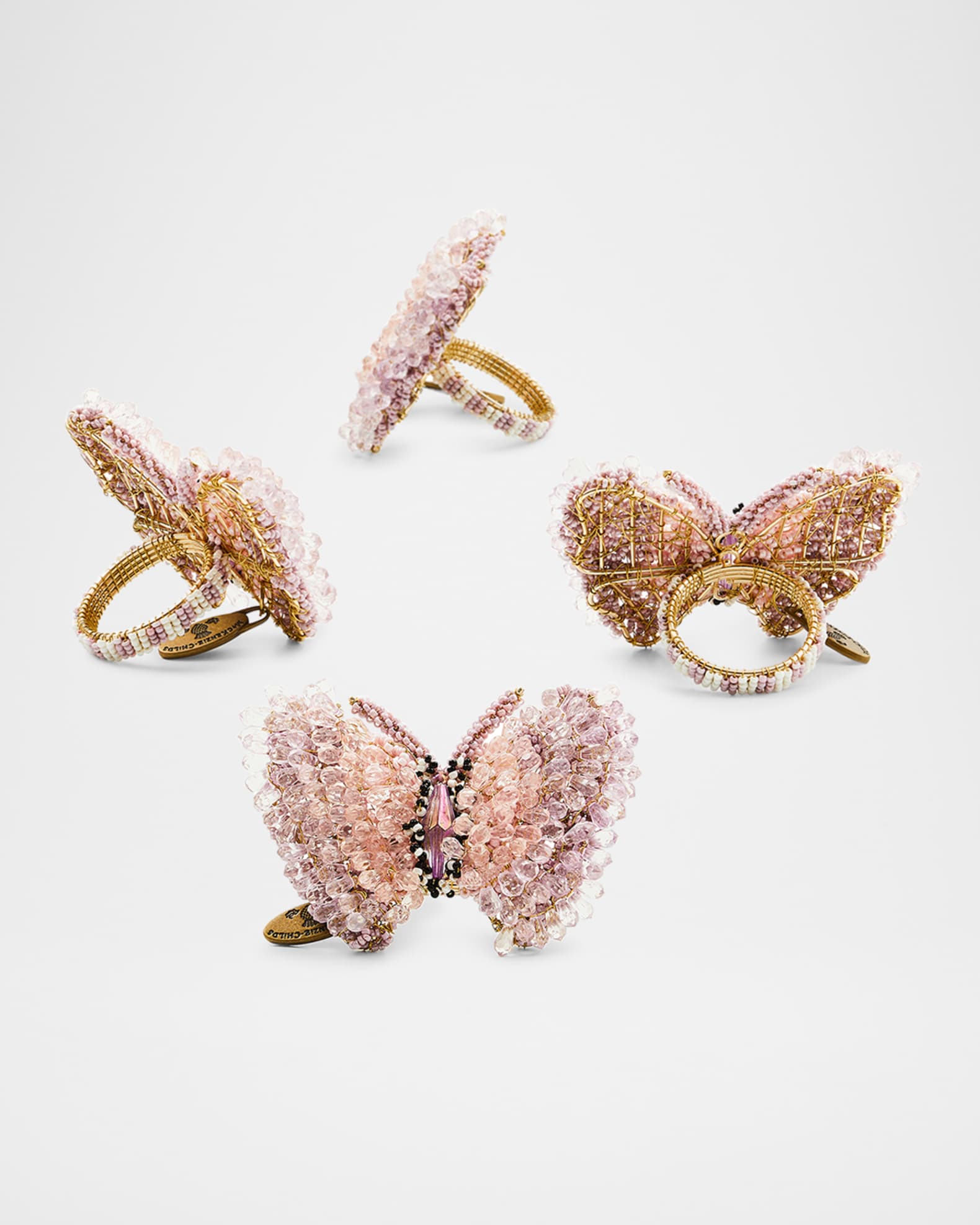 Pink Butterfly Hill Napkin Rings, Set of 4 0