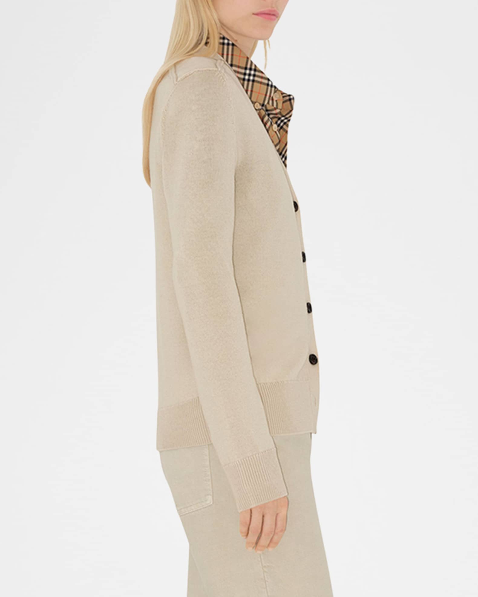 【2024福袋】 V-Neck Patch Logo Burberry Cardigan Marcus Neiman | トップス