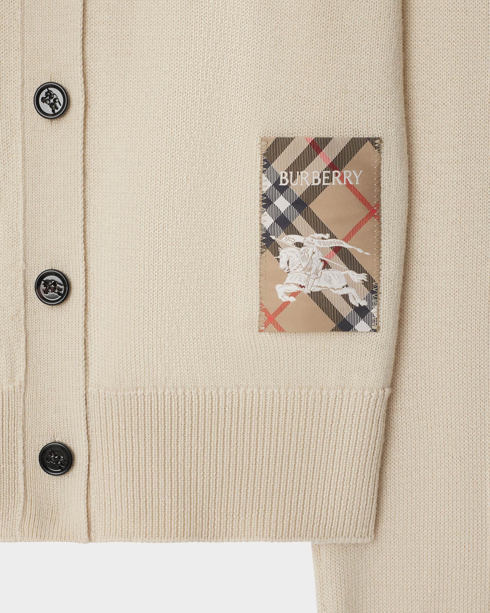 Burberry Logo Patch V-Neck Cardigan | Neiman Marcus Burberry Logo Patch V-Neck Cardigan | Neiman Marcus