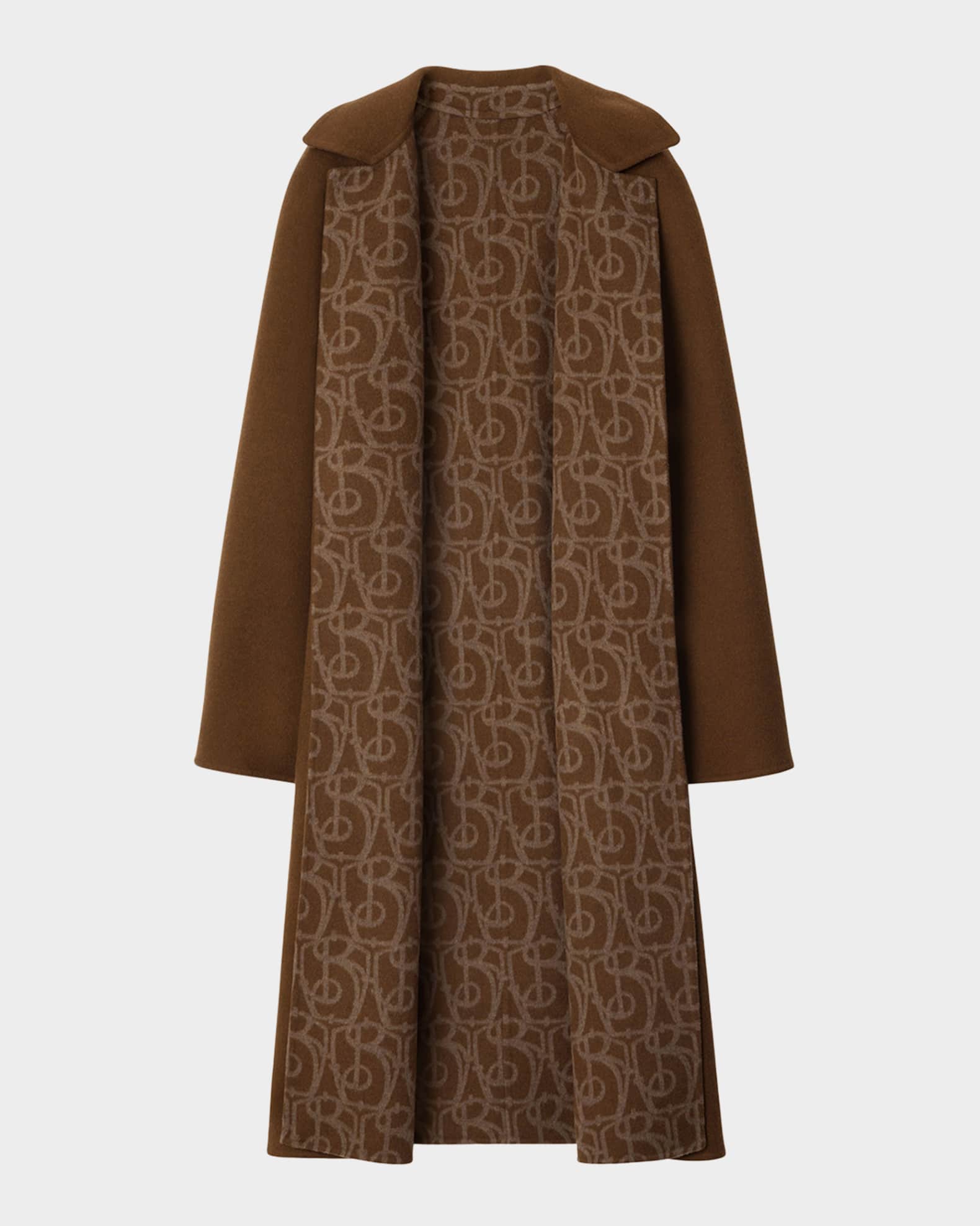 玄*口様 80s Burberry balmachan coat cashmer Burberry Wool-Cashmere Belted Long Coat With Monogram