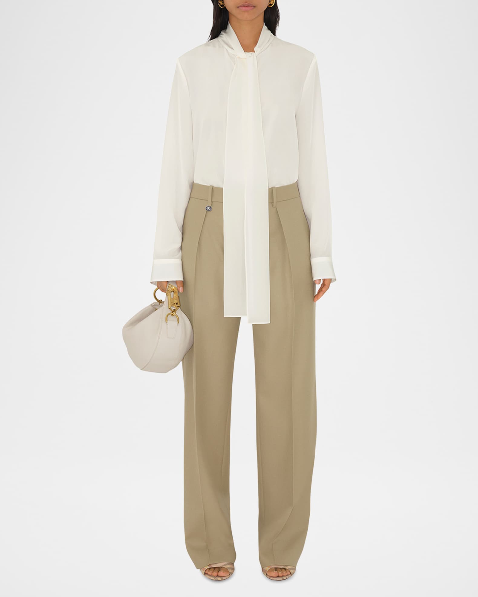 Neck Scarf Silk BLouse 1