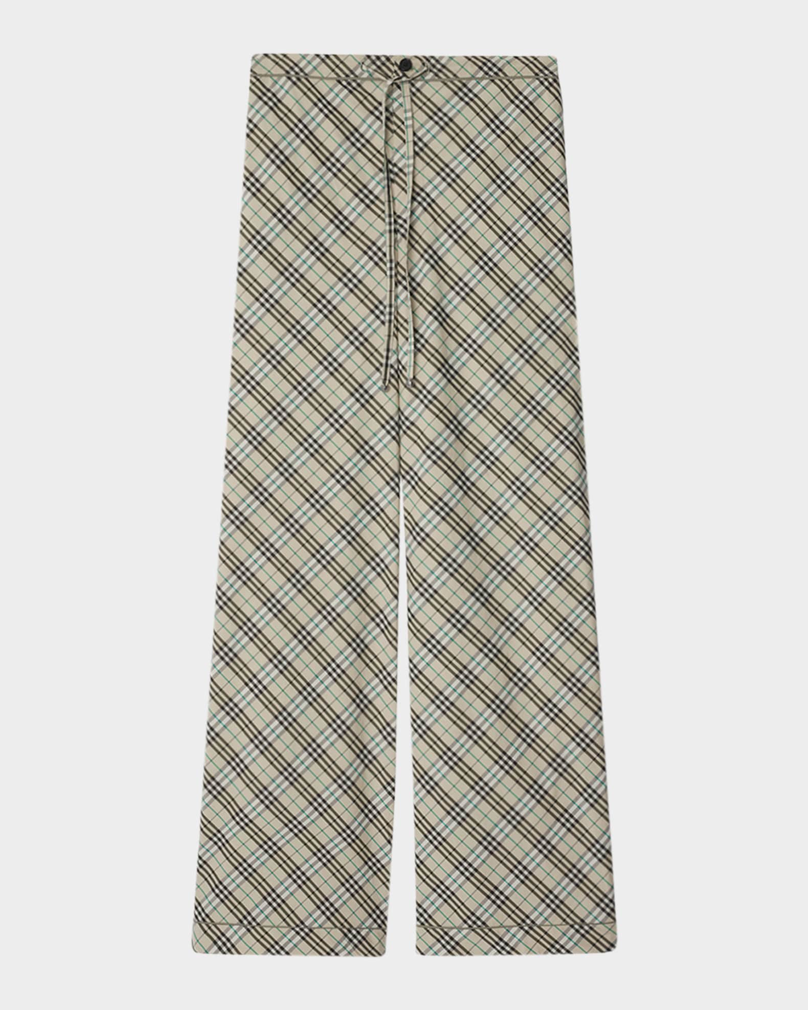 Check Cotton Straight-Leg Pajama Pants 0