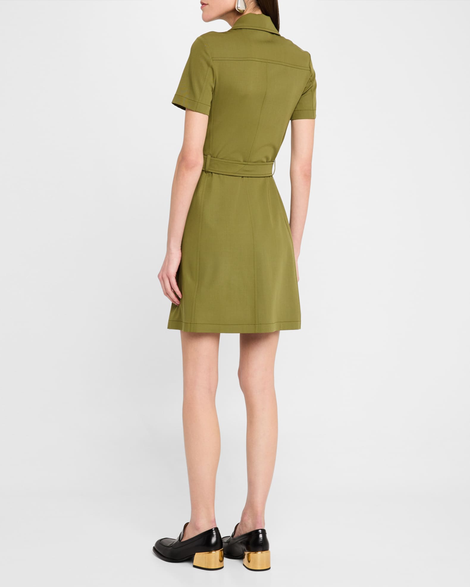 Burberry Short-Sleeve Belted Mini Trench Dress | Neiman Marcus