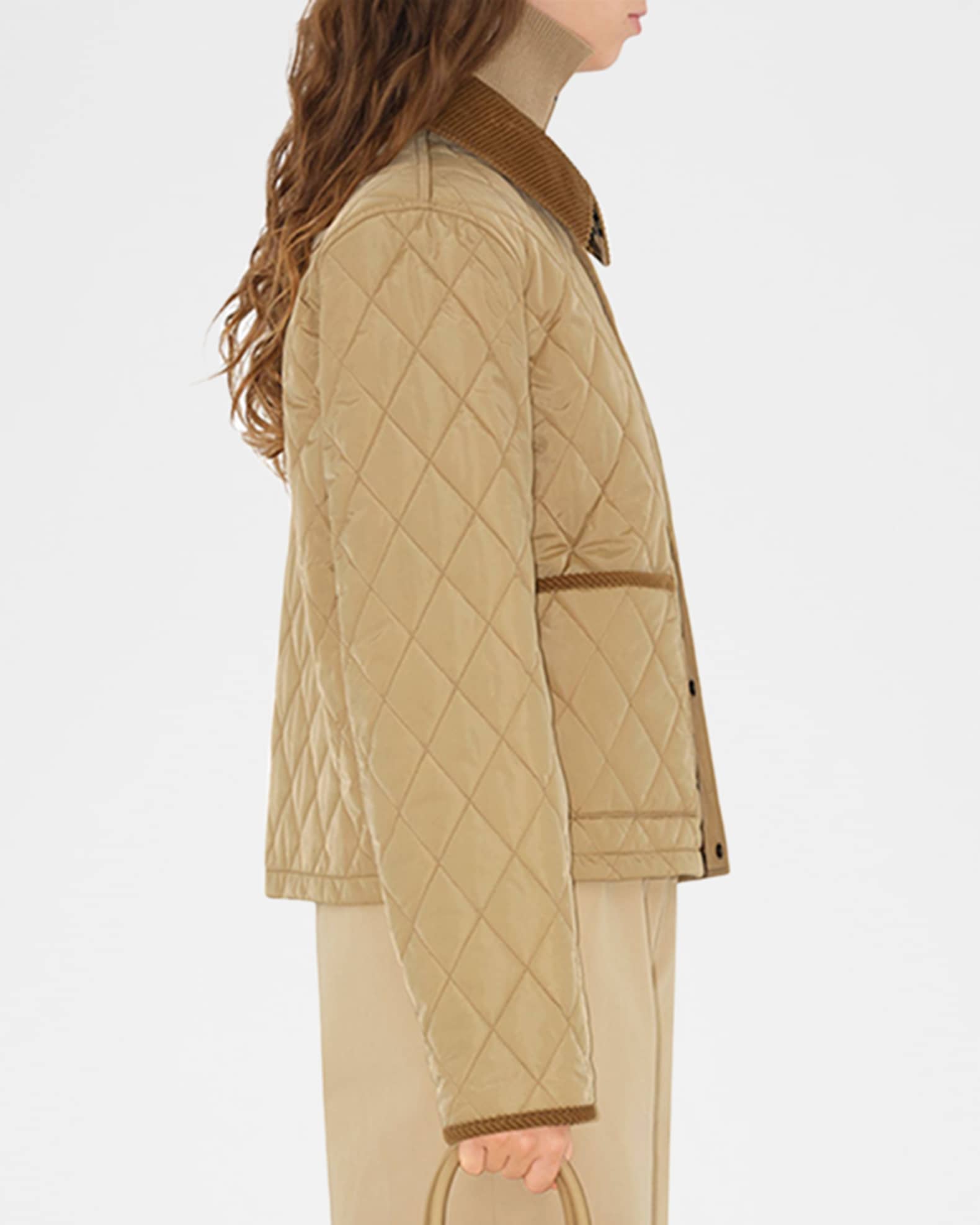 Burberry Corduroy-Collar Quilted Jacket | Neiman Marcus