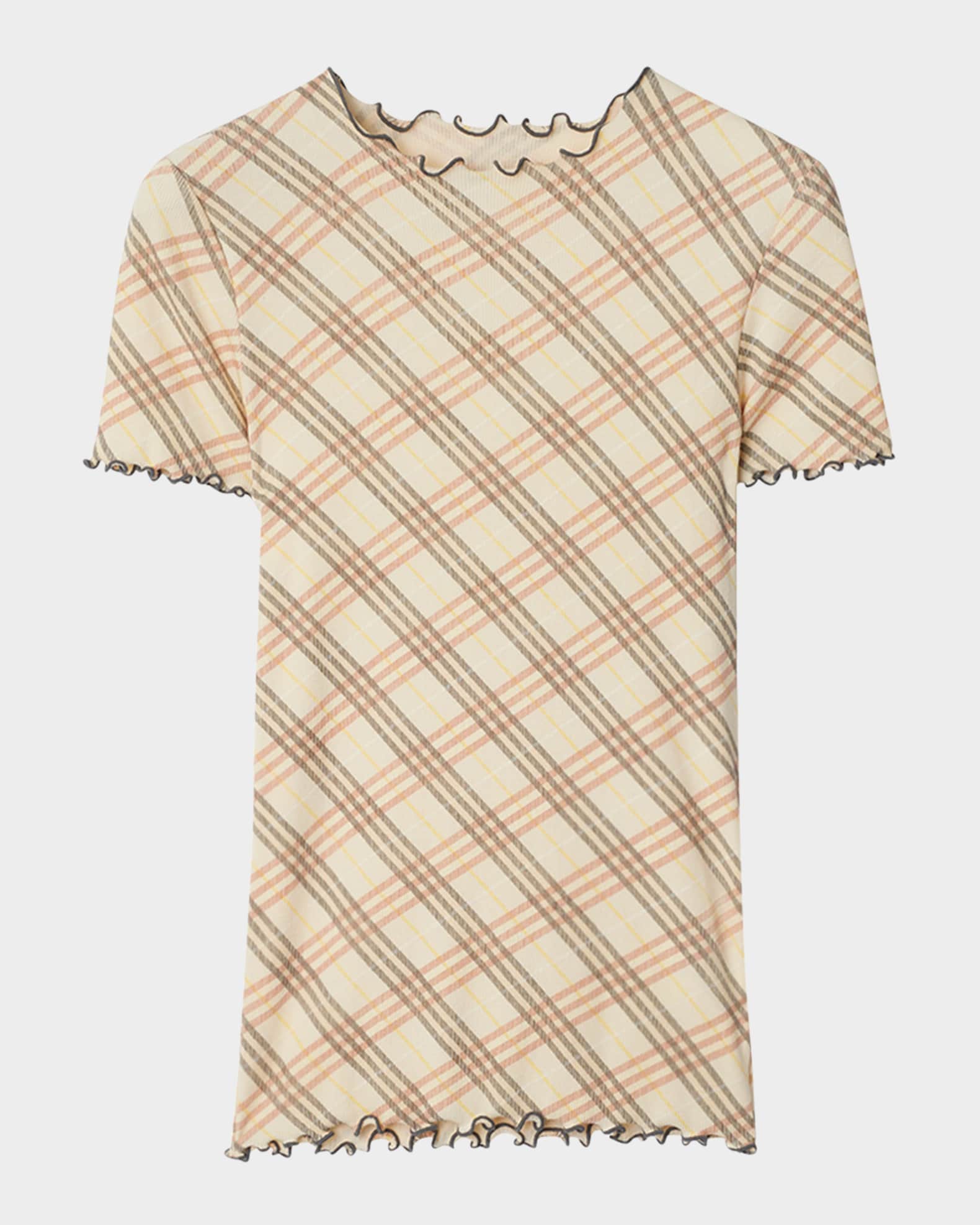 Check Short-Sleeve Fitted T-Shirt 0