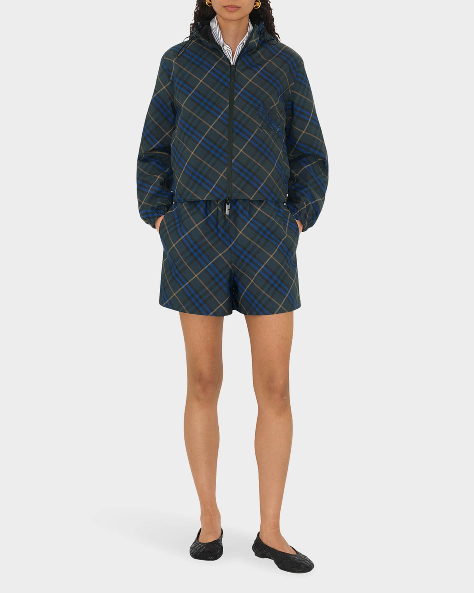 Burberry Check EKD Hooded Jacket | Neiman Marcus