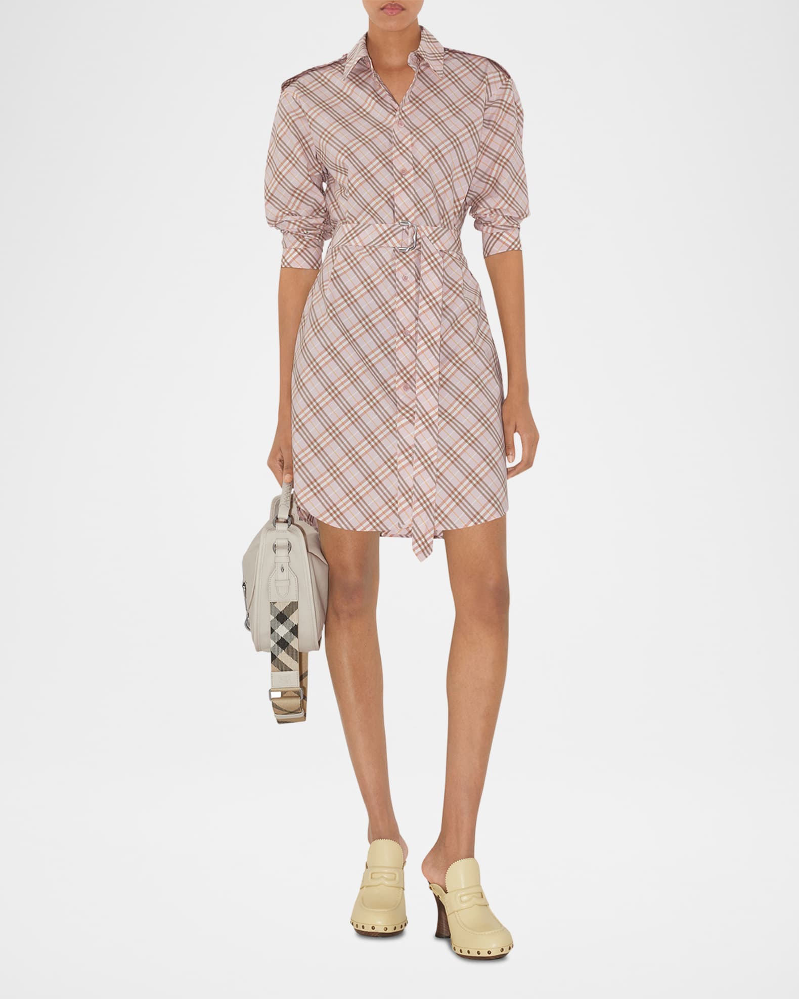Burberry Check Belted Shirt Dress | Neiman Marcus