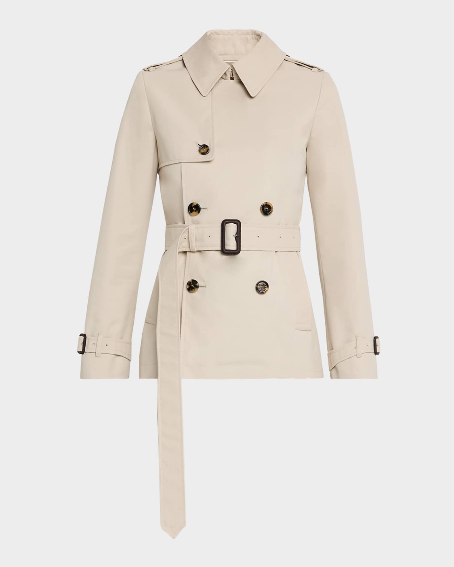 Short belted trench coat hotsell