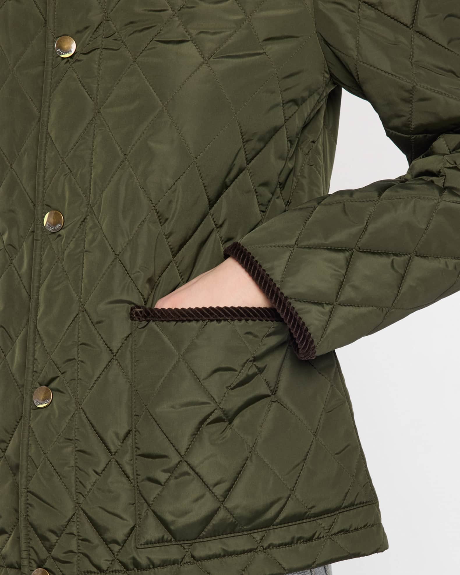 【関税＆送料込み】Burberry Corduroy-Collar Diamond-Quilted Burberry FW21 Corduroy Collar Diamond Quilted Jacket Camel