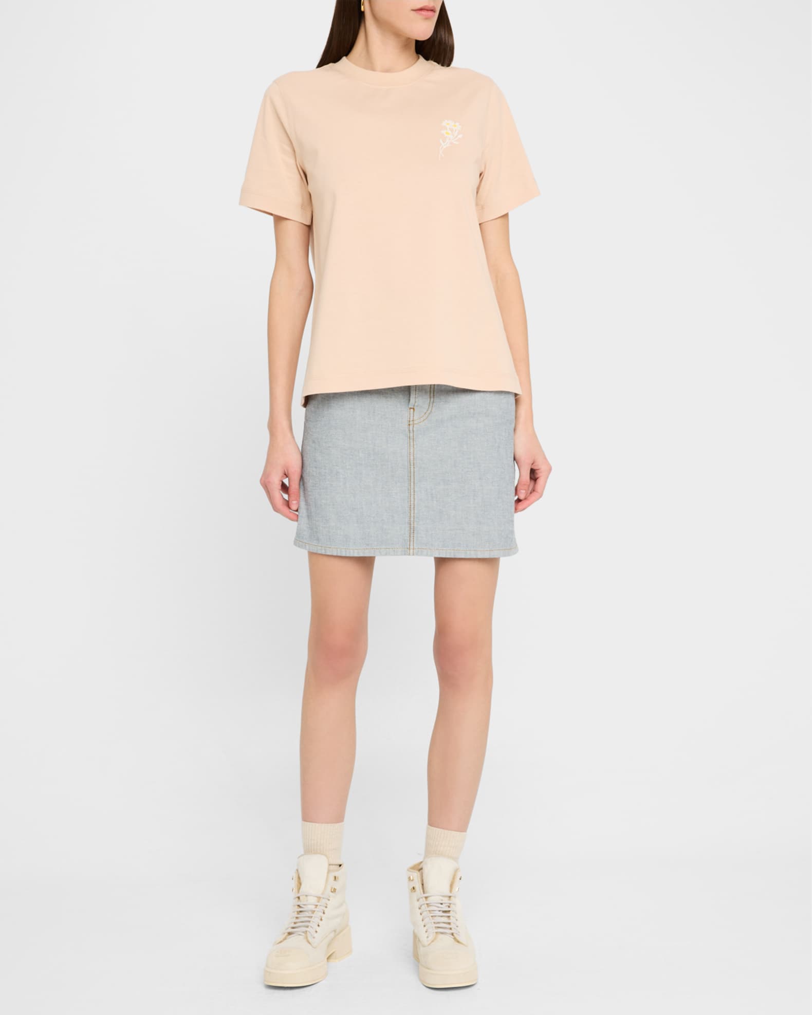 Burberry Flower B-Print Short-Sleeve T-Shirt | Neiman Marcus