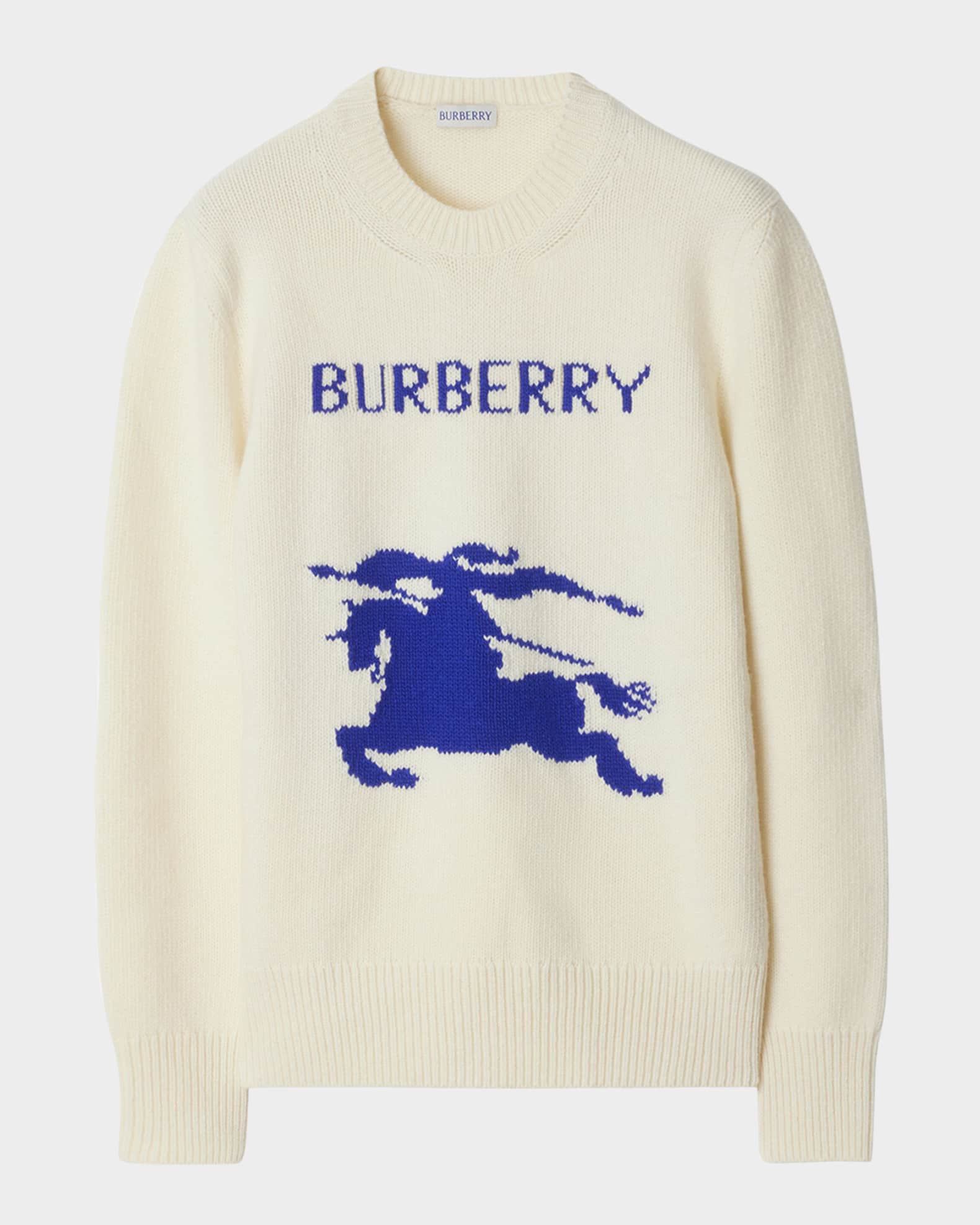 Burberry EKD Logo Wool Cashmere Crewneck Sweater Neiman Marcus