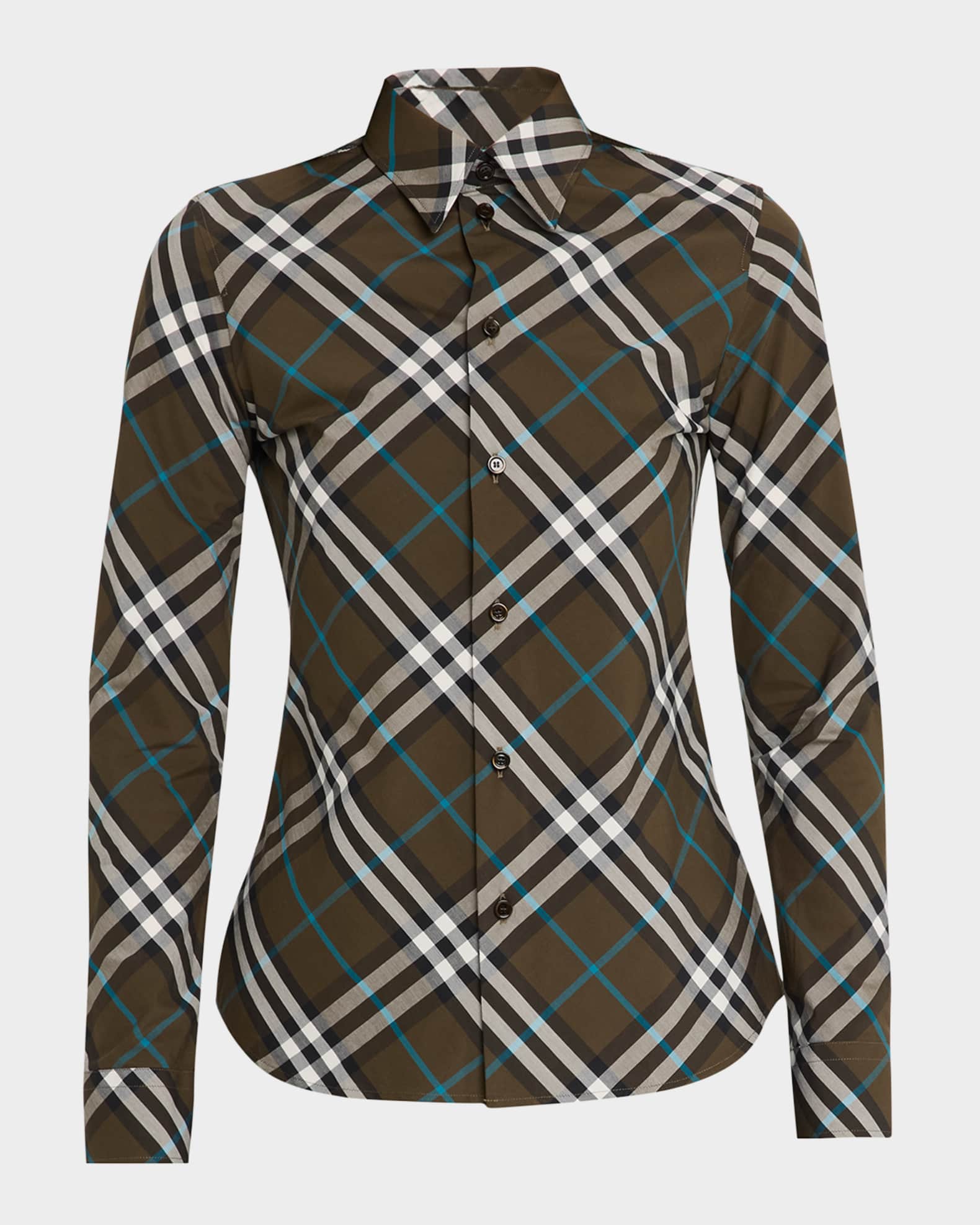 Check Slim Button Down Shirt