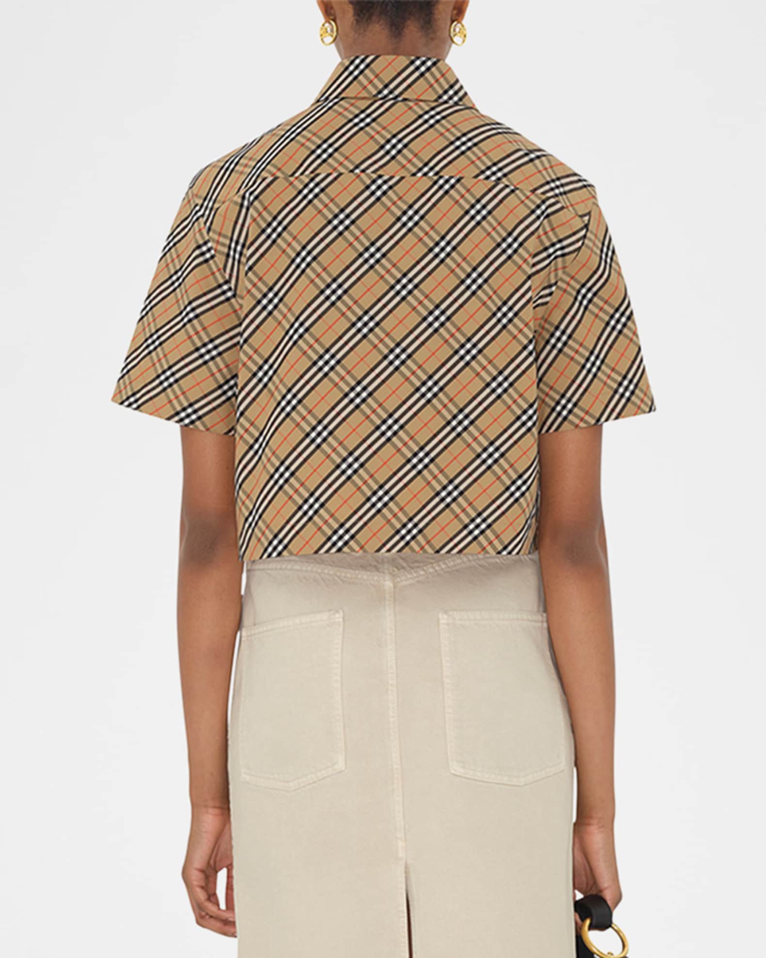 Women's short sleeve burberry shirt on sale