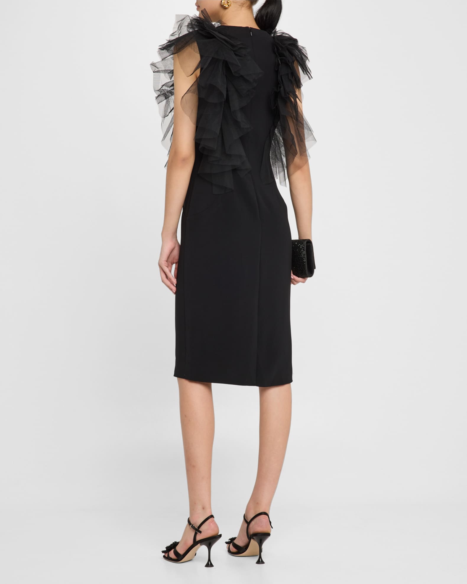 Ruffle knee length dress cheap