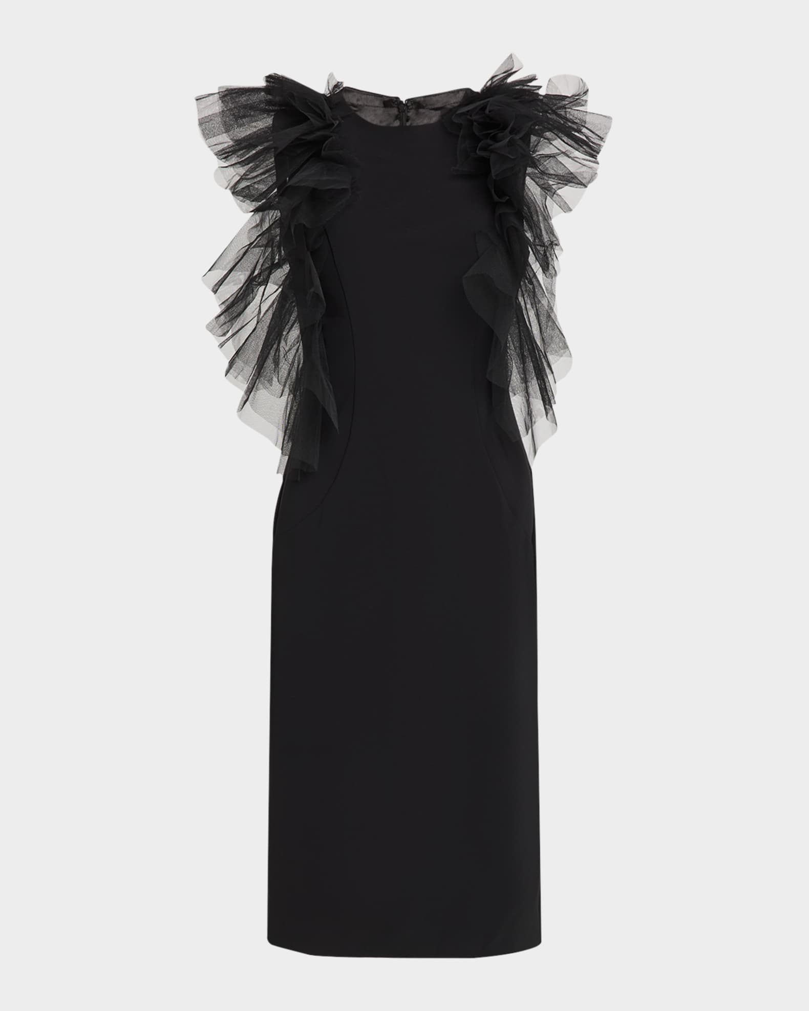 Ruffled Knee-Length Sheath Dress 0