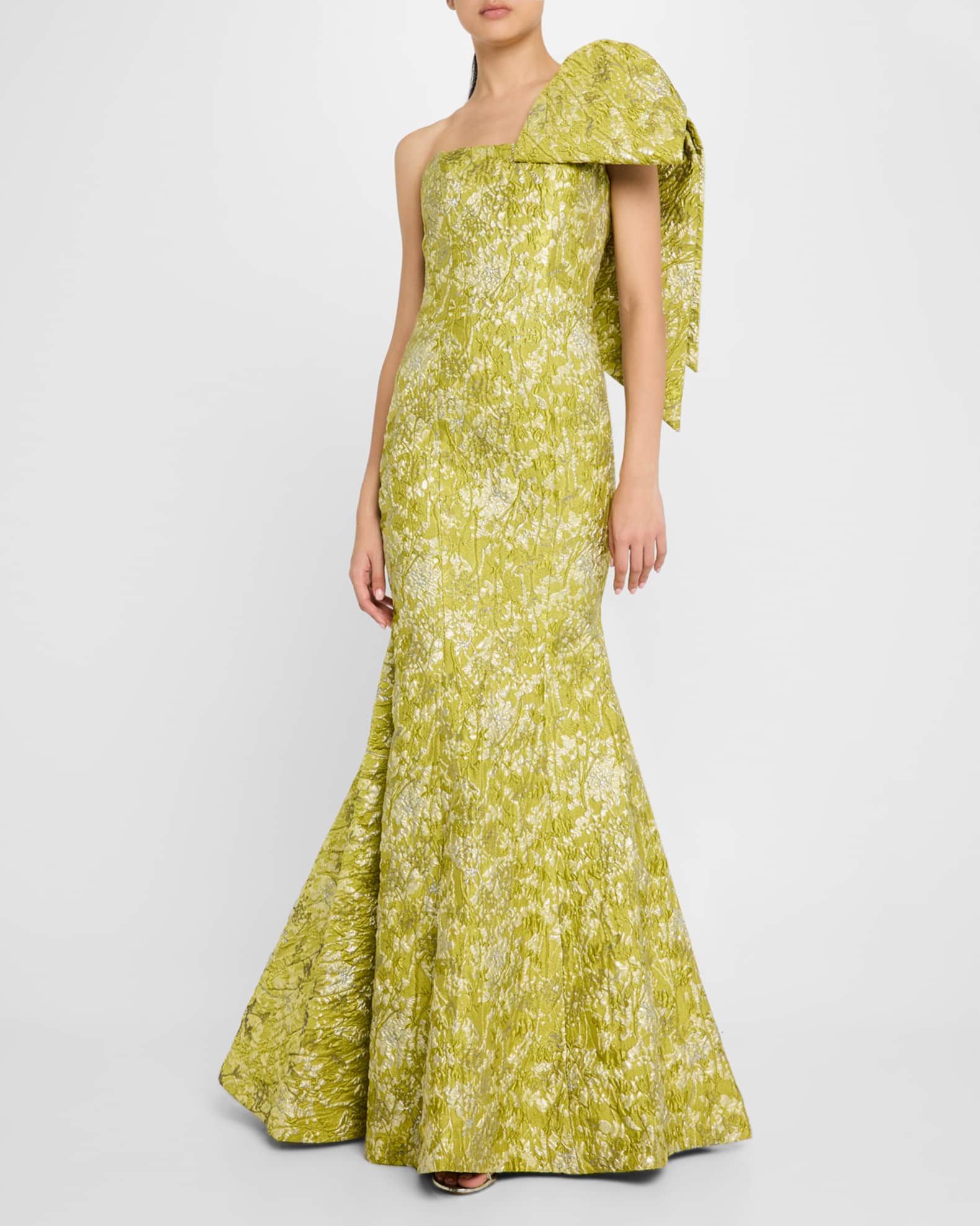 【初売り】 Gown Mermaid Brocade Bow One-Shoulder Jovani | Marcus Neiman ワンピース