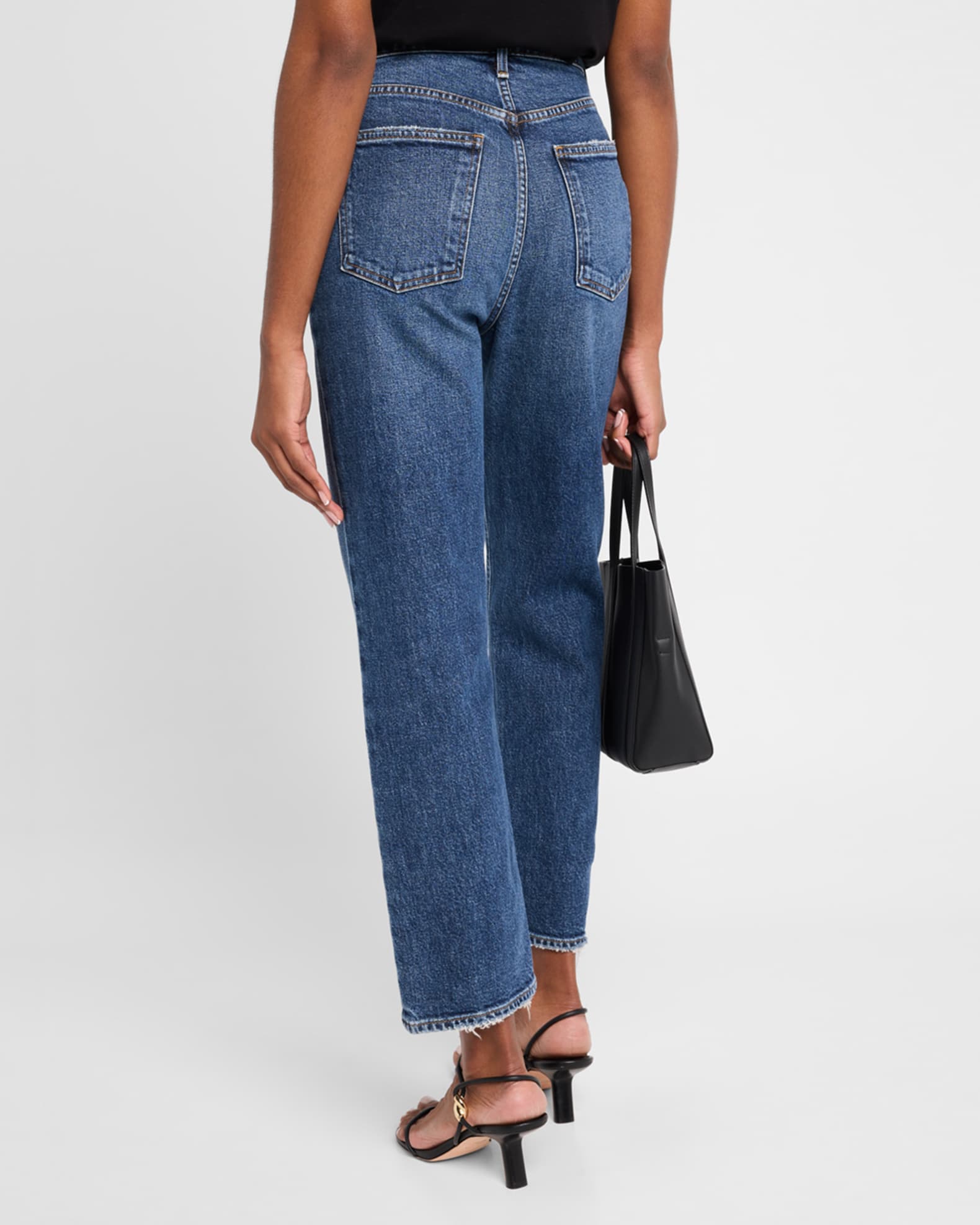 パンツ AGOLDE 90S Pinch High Waist Crop Denim Pants Black A154B1207 AGOLDE 90s Pinch Waist Cropped Jeans | Neiman Marcus