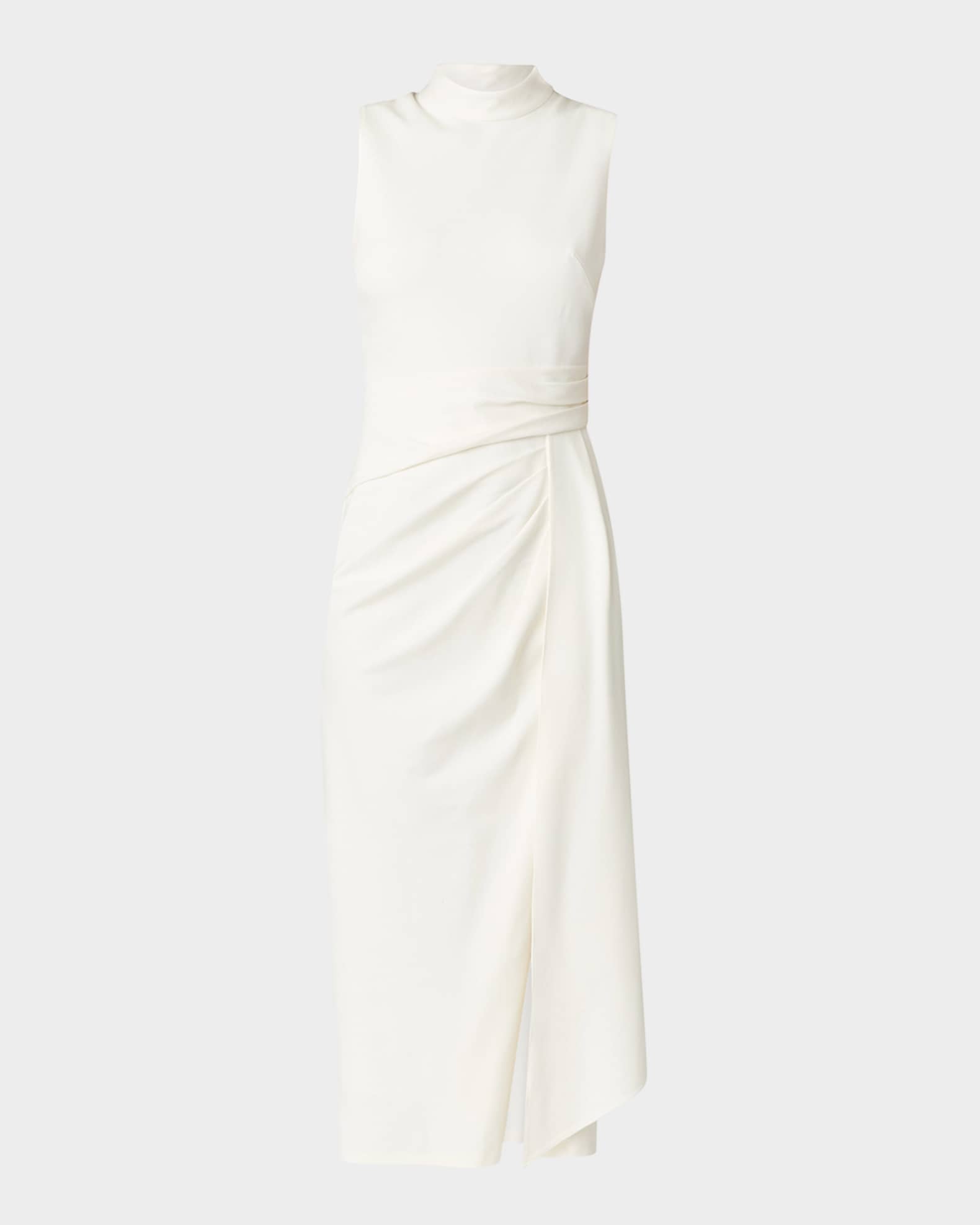 Park Draped Mock-Neck Midi Dress 0