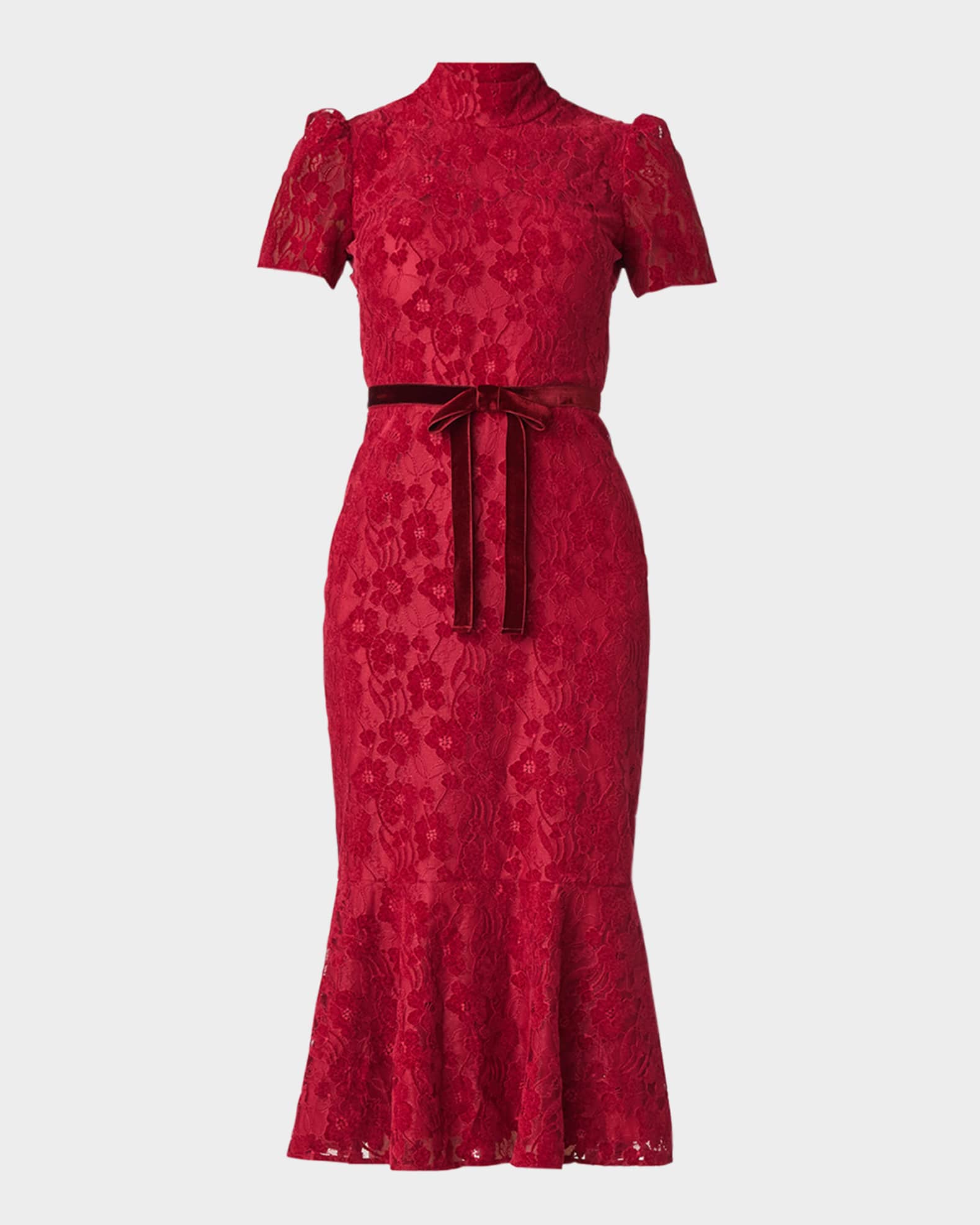 Shoshanna red lace dress hotsell