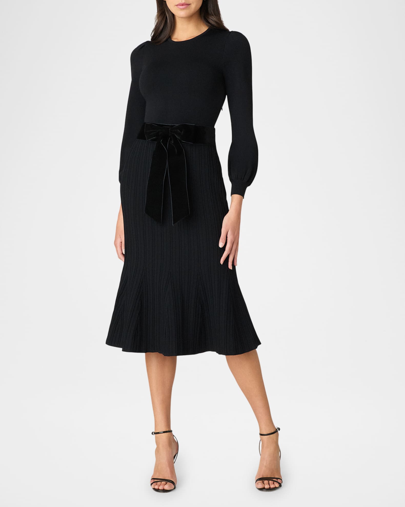 Bow front midi dress clearance