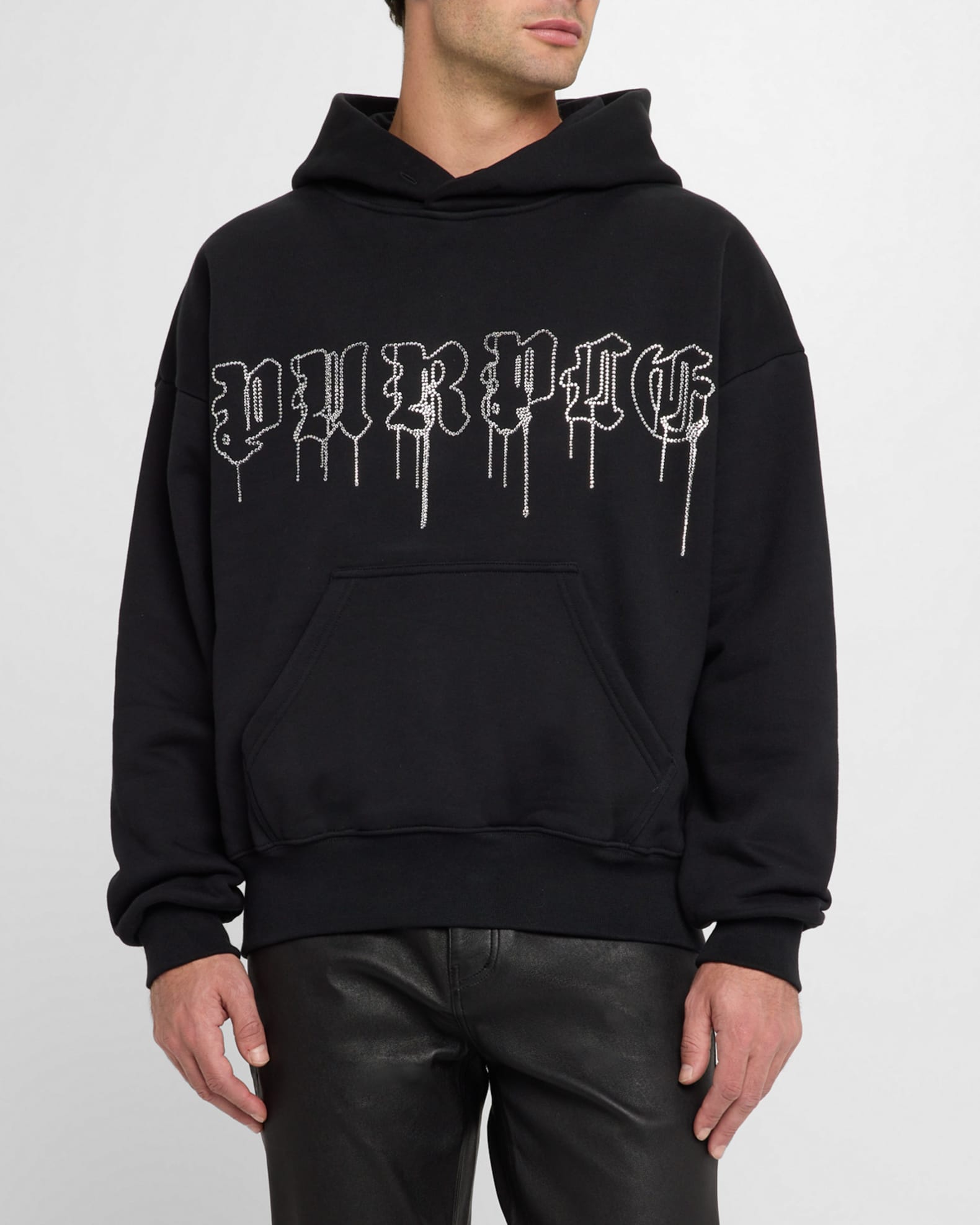 Men s Heavyweight Fleece Rhinestone Hoodie