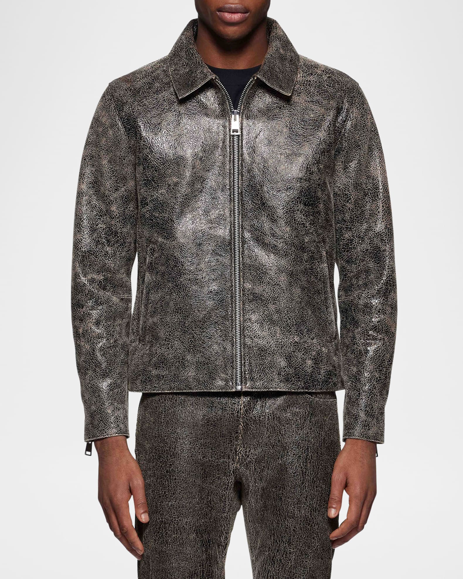Men's Leather Zip-Front Jacket 1