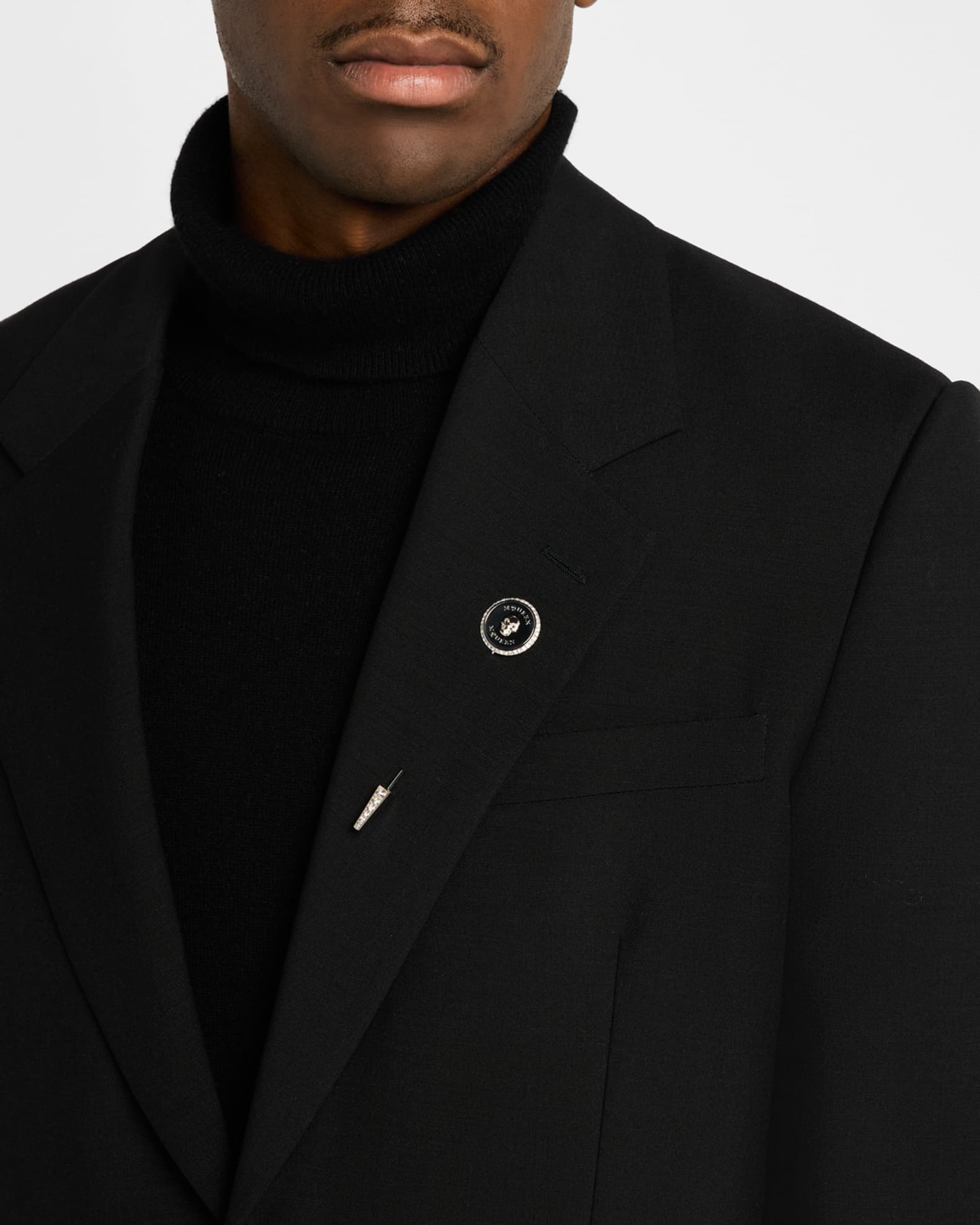 Men's Sovereign Skull Lapel Pin with Crystals 1