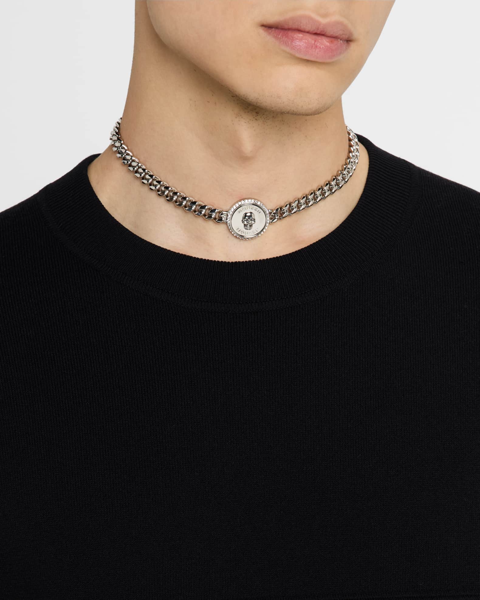 Men's Sovereign Skull Choker Chain Necklace 1