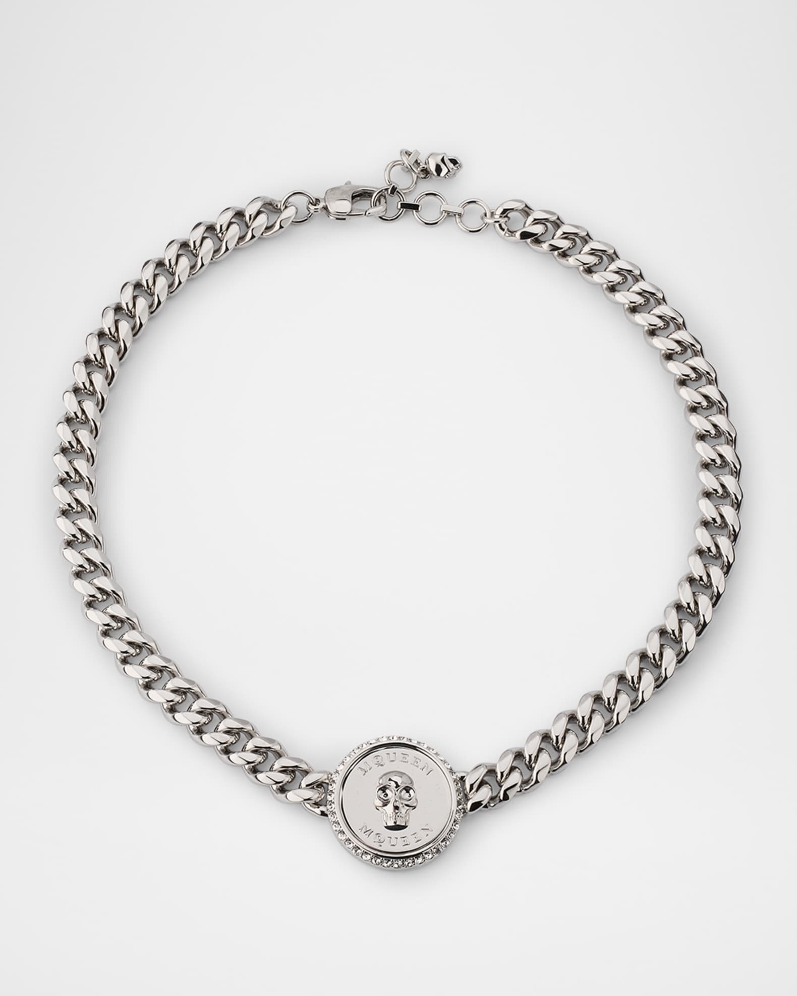 McQueen Men's Sovereign Skull Choker Chain Necklace | Neiman