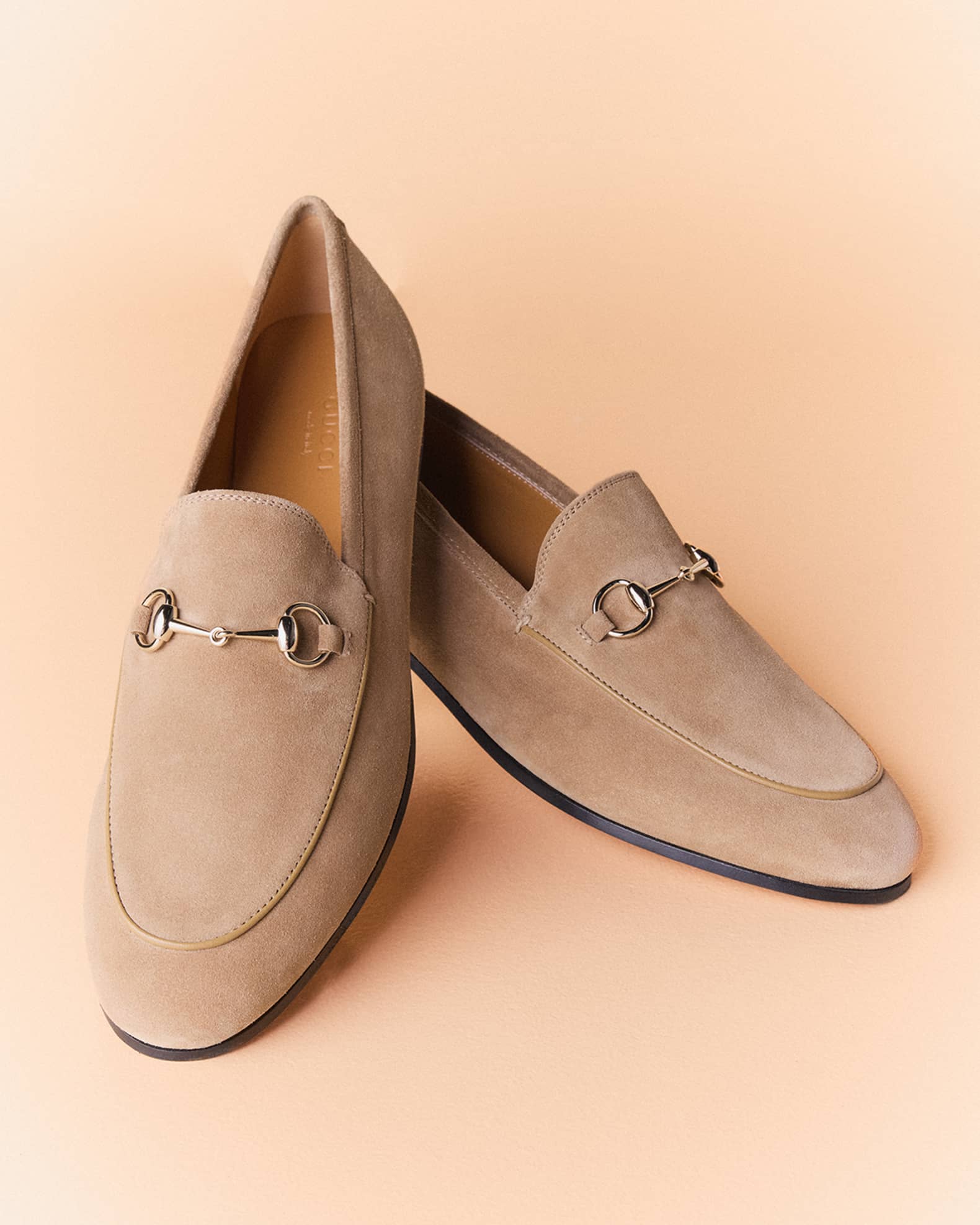 Gucci Jordaan Horsebit Suede Loafers | Neiman Marcus
