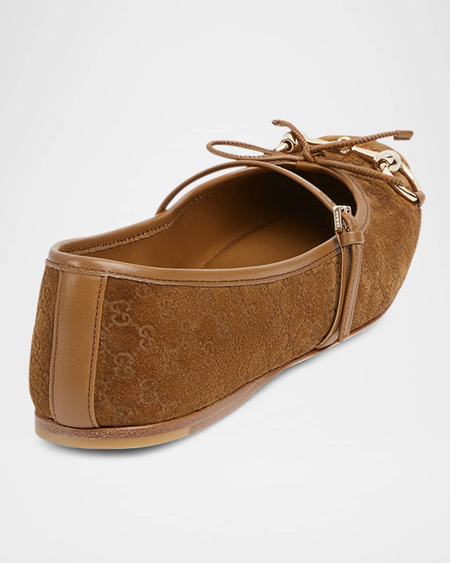 バレエシューズ Gucci Ballerina In Suede Gg Con Morsetto Gucci GG Suede Horsebit Mary Jane Ballerina Flats | Neiman