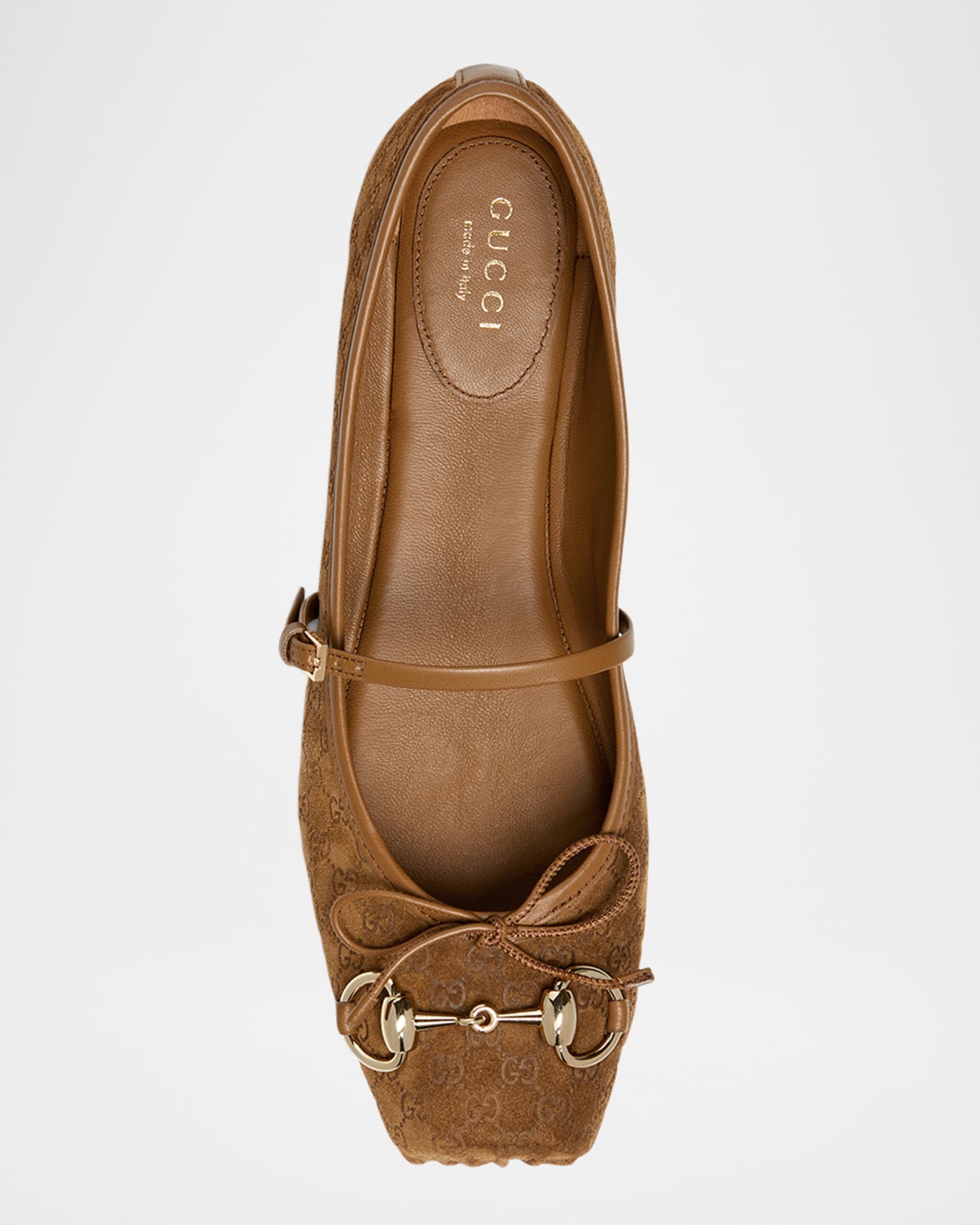 【送料&関税込】Gucci Biscuit Suede Ballerinas Women's Gucci Horsebit ballet flat in light brown mini GG
