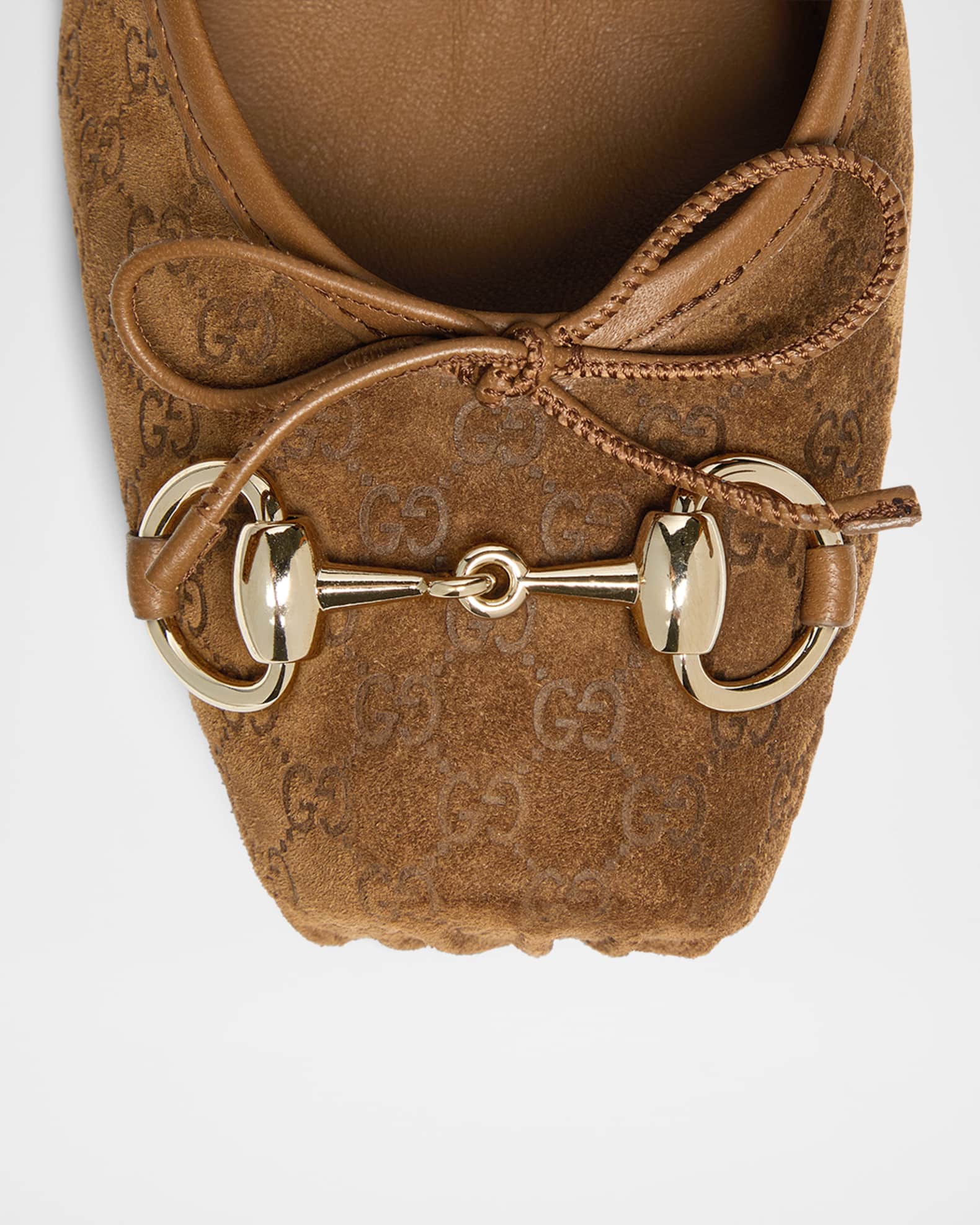 Gucci GG Suede Horsebit Mary Jane Ballerina Flats | Neiman