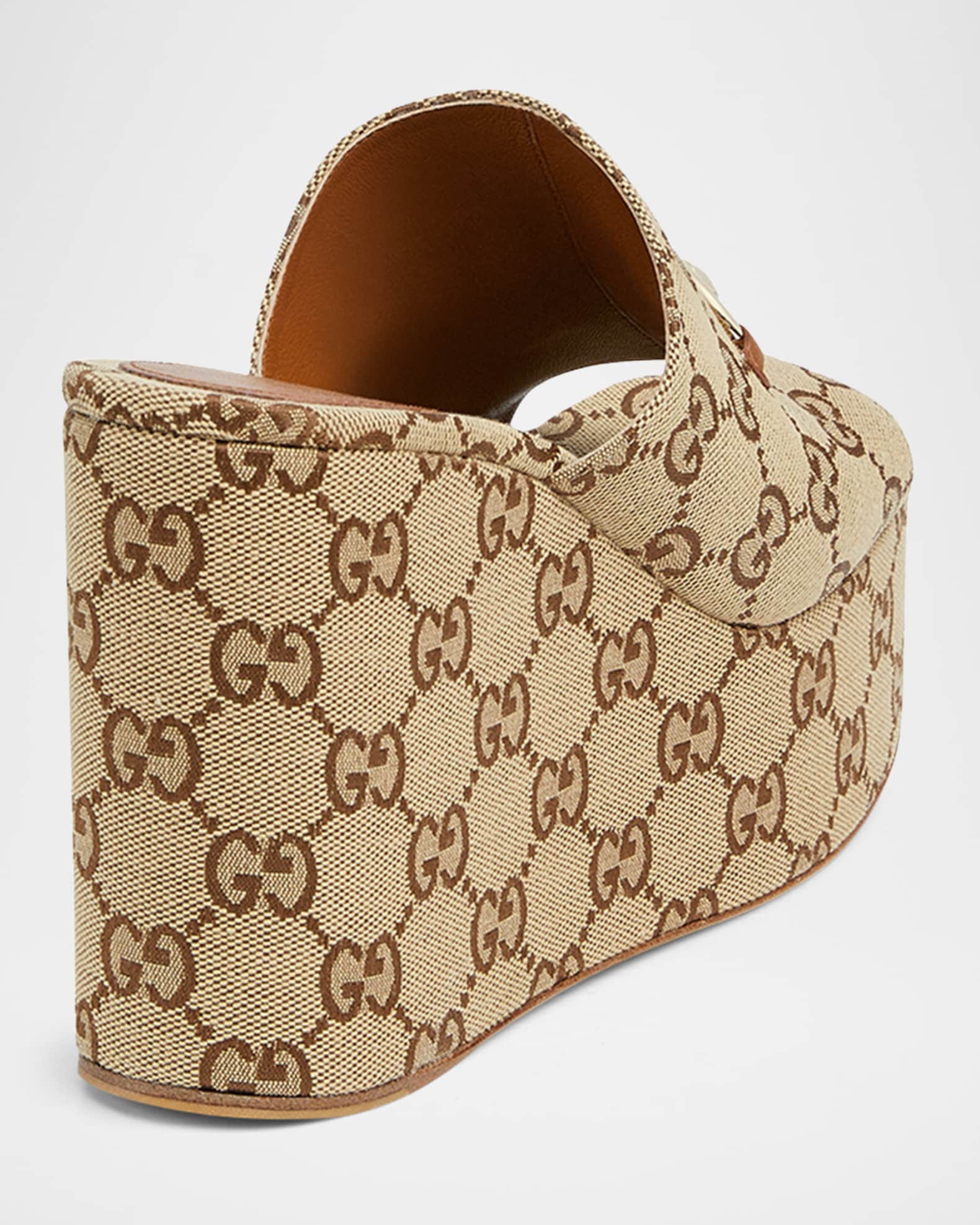Gucci Carmen GG Canvas Platform Wedge Sandals | Neiman Marcus
