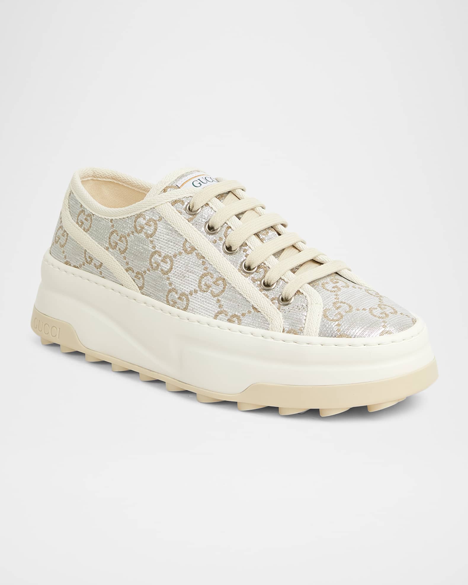 セール★Gucciグッチ★TENNIS TRECK Gucci Tennis Treck GG Metallic Flatform Sneakers | Neiman Marcus