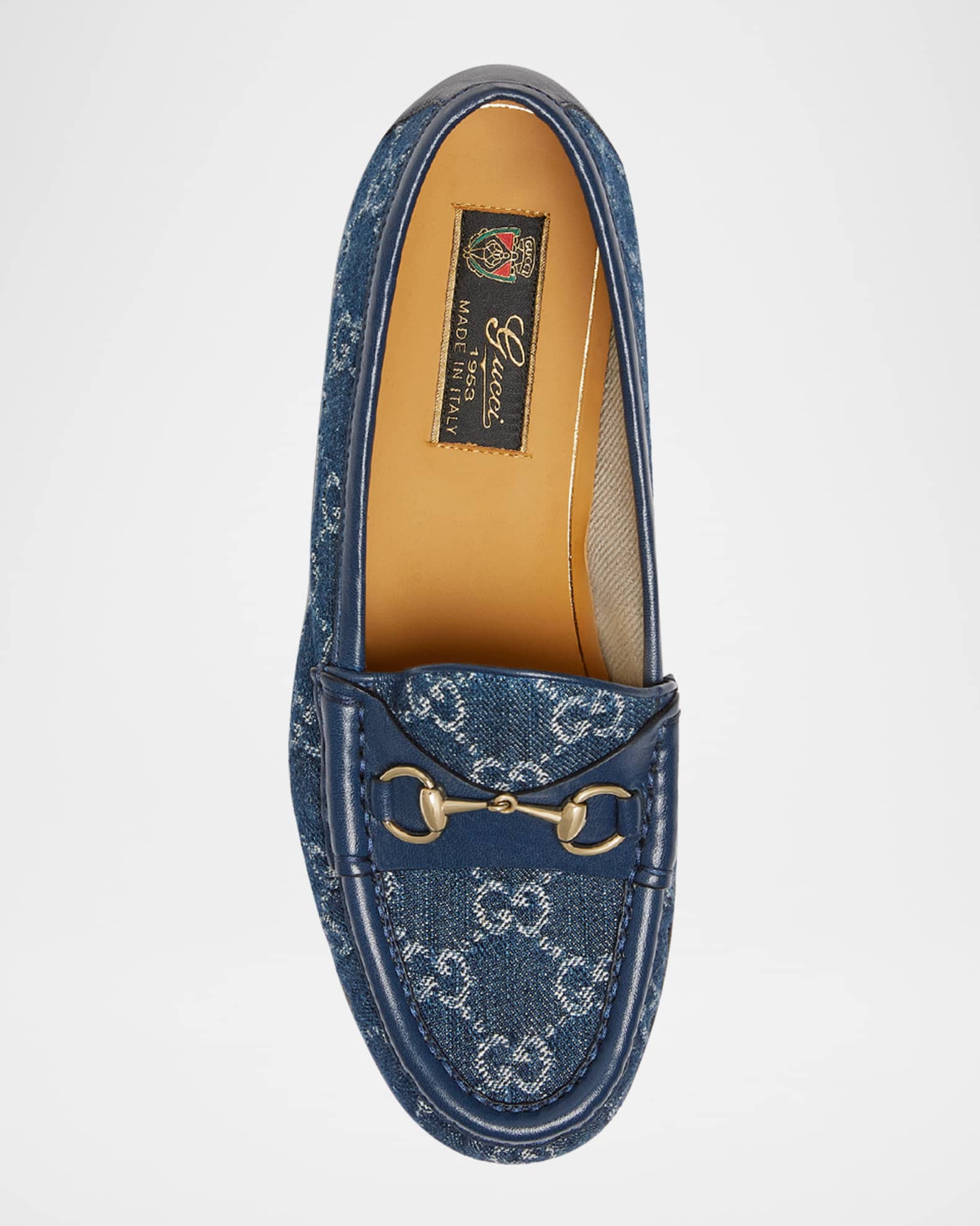 Women's Horsebit 1953 loafer in blue GG denim | GUCCI® US