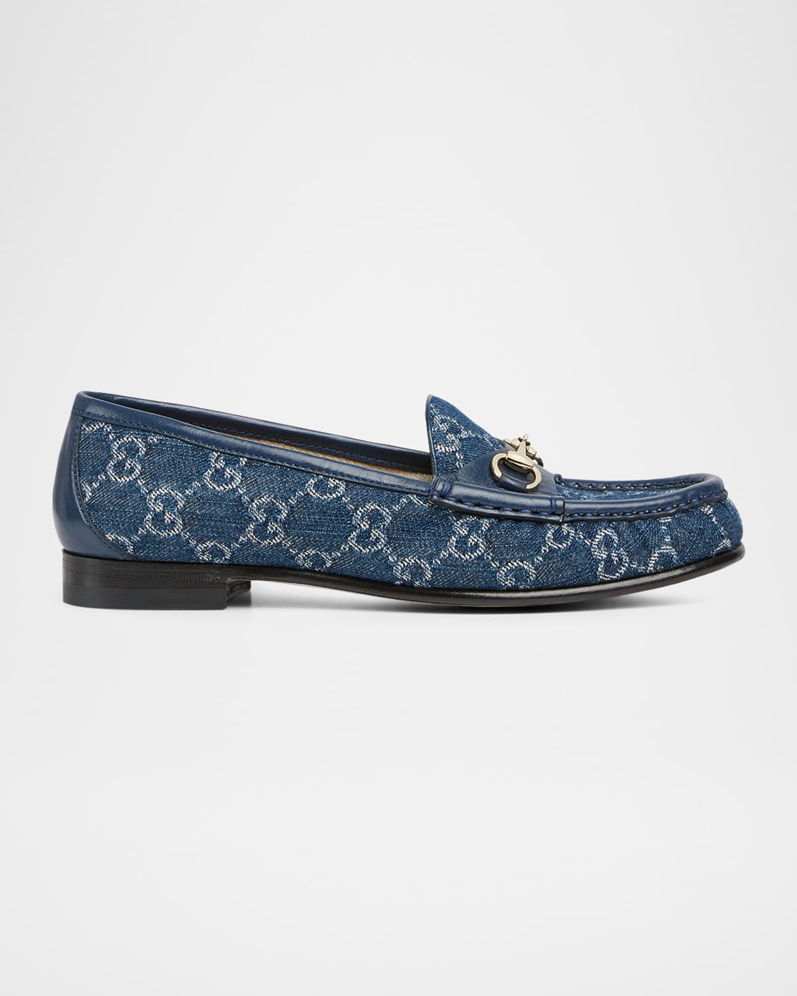 大人気新品  Gucci 1953 Horsebit Monogram Denim Loafers | Neiman Marcus 靴