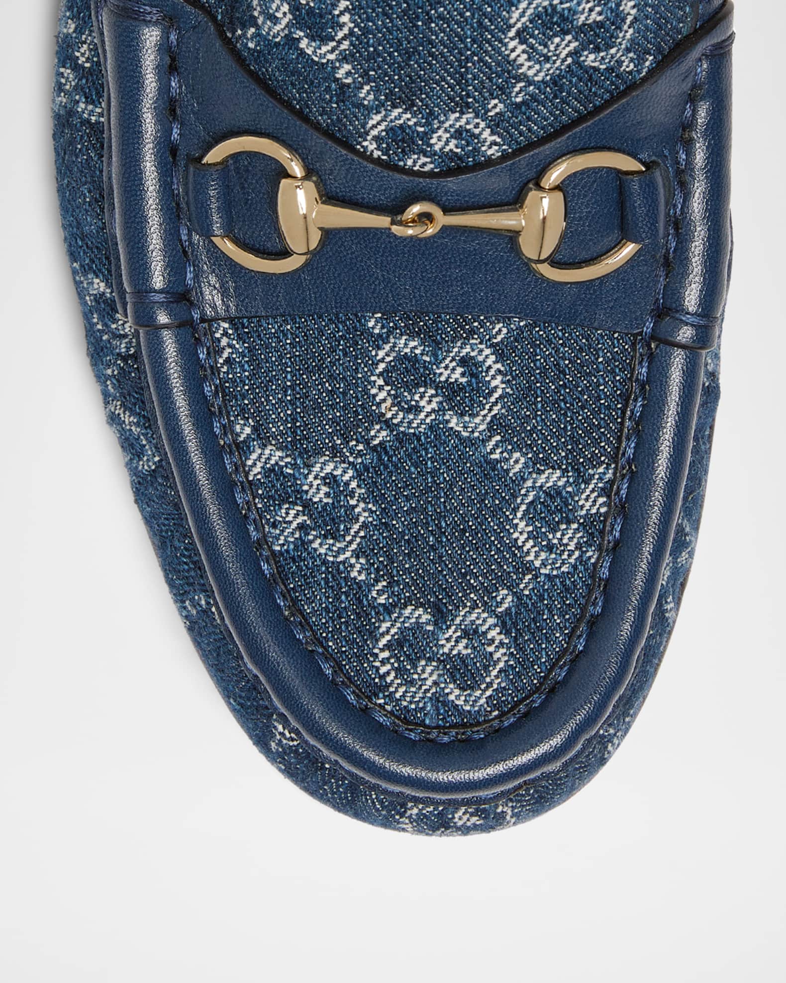 Gucci 1953 Horsebit Monogram Denim Loafers | Neiman Marcus