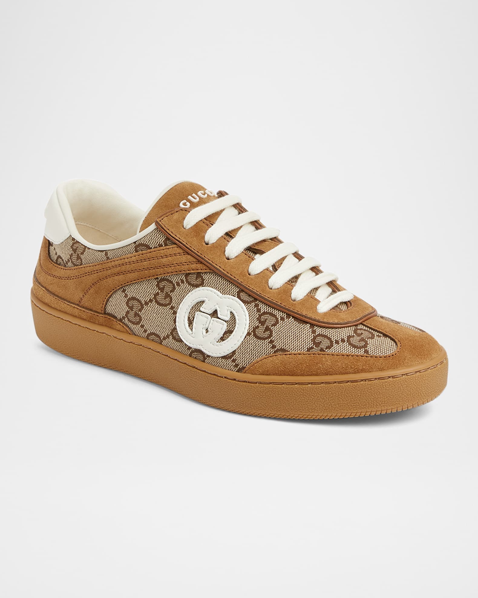 G74 GG Canvas and Suede Sneakers 1