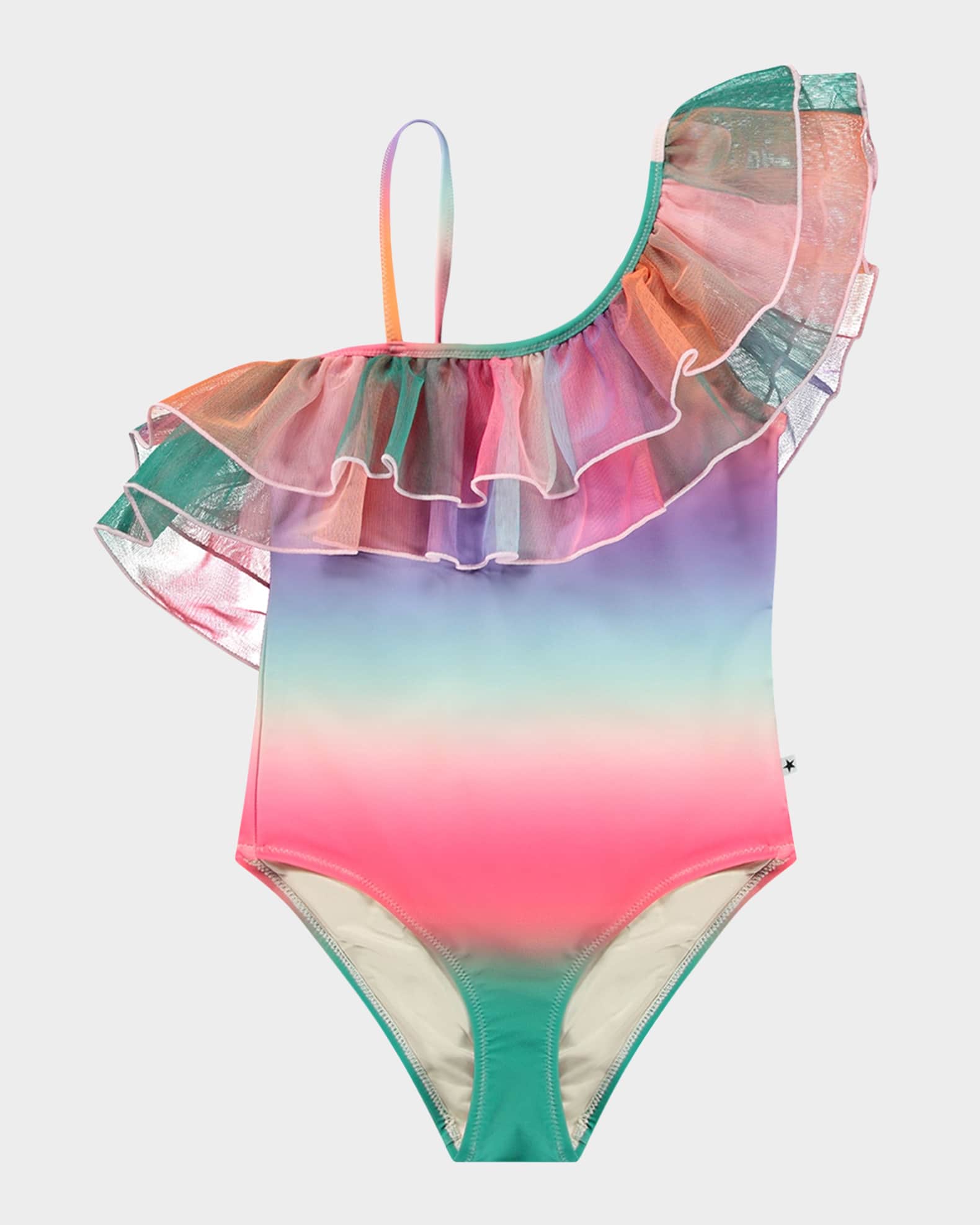 Molo Girl's Nilla Ruffled One-Piece Swimsuit, Size 8-12