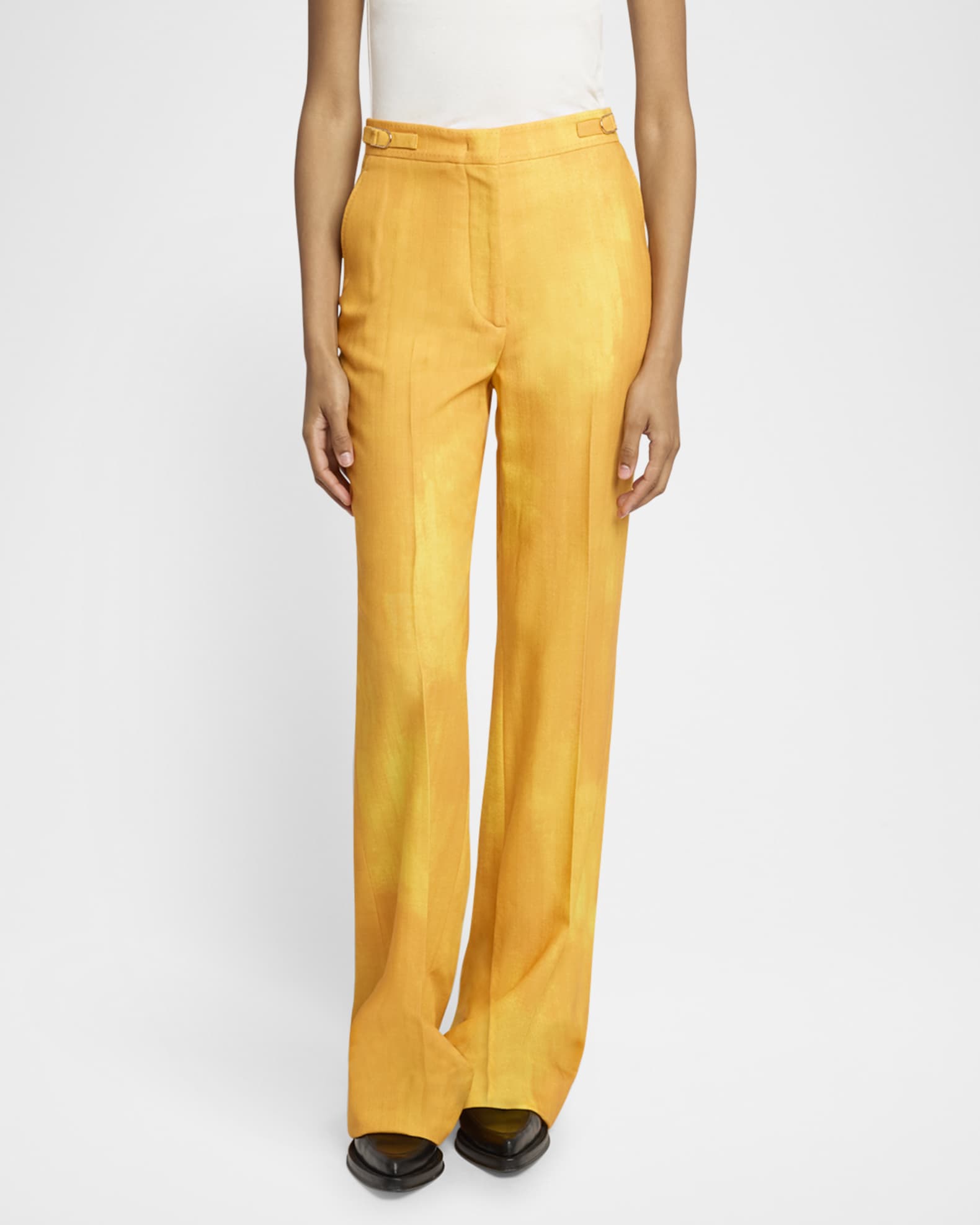 Vesta Wide-Leg Wool Pants with Belted Detail 1