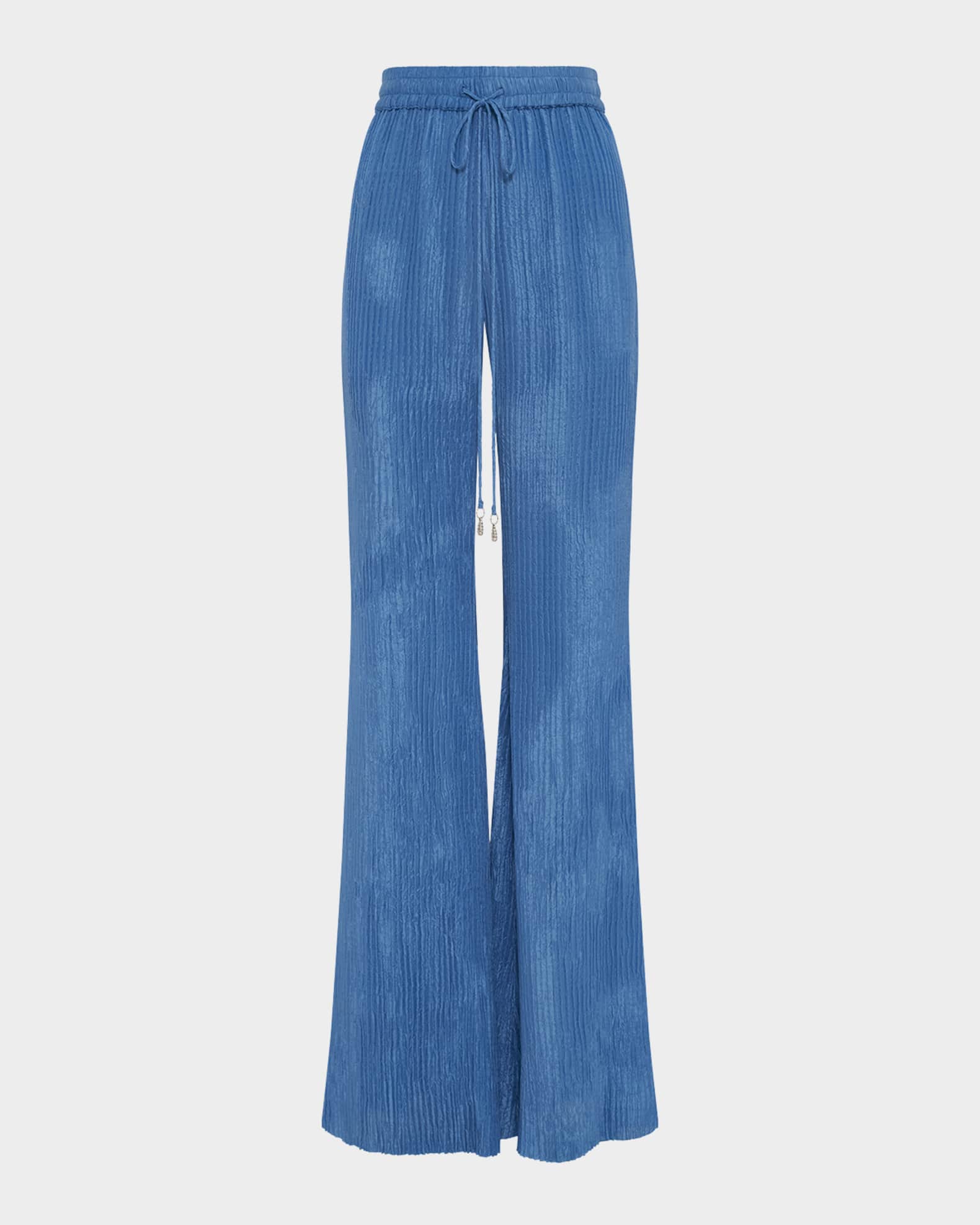 Claude Crinkle Drawstring Flared Pants 0